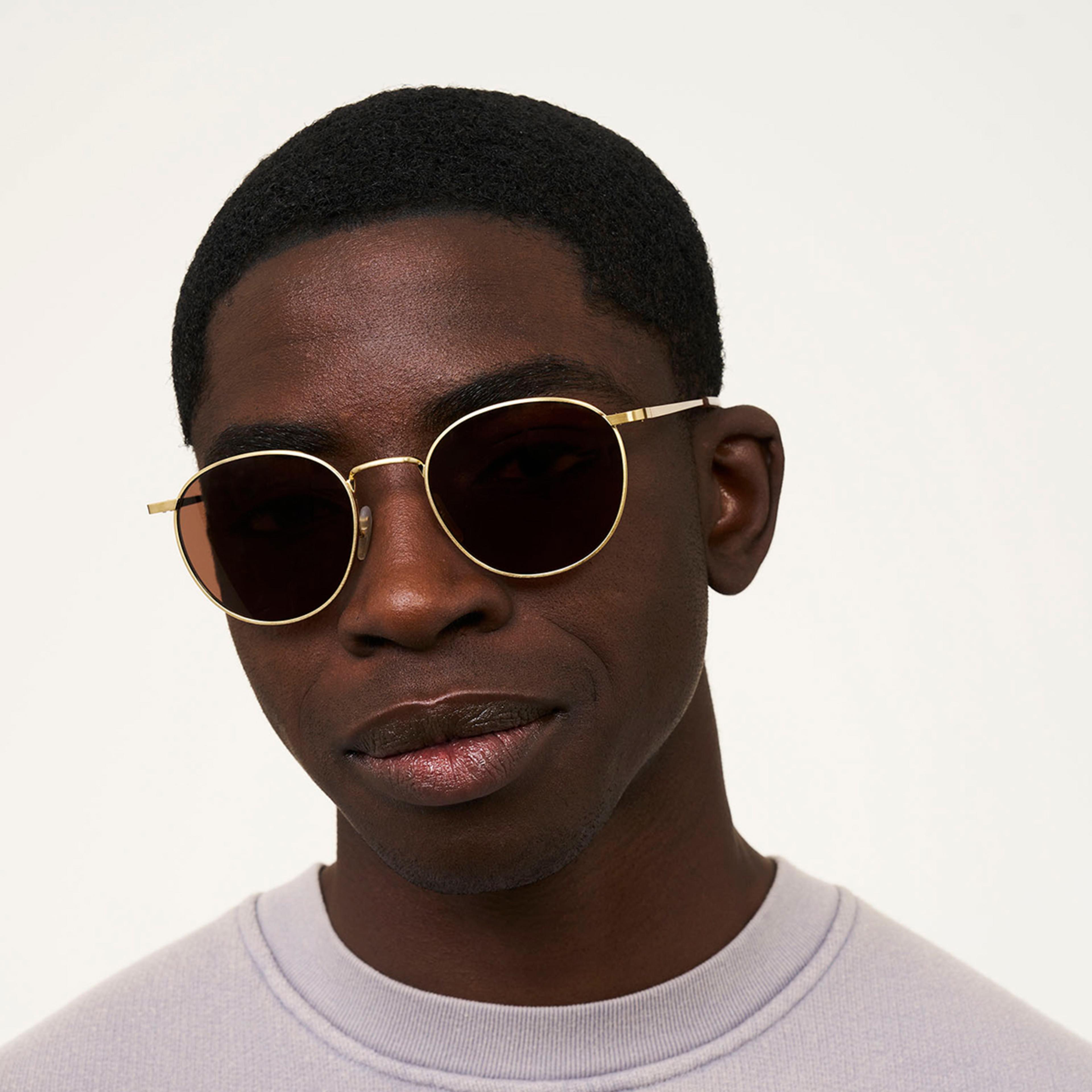 Ace & Tate Sunglasses | Round Metal in Gold