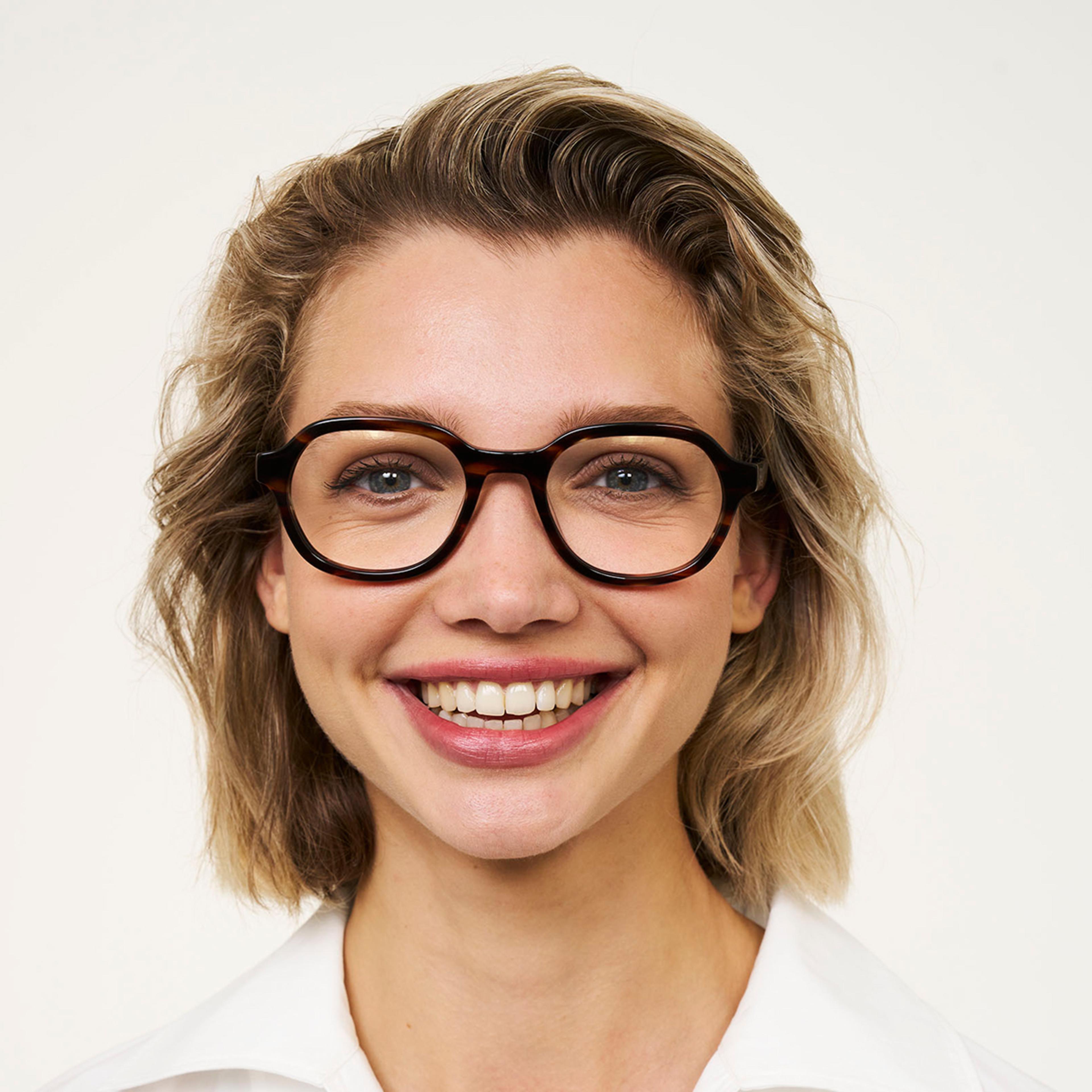 Ace & Tate Glasses | Oval Acetate in Brown