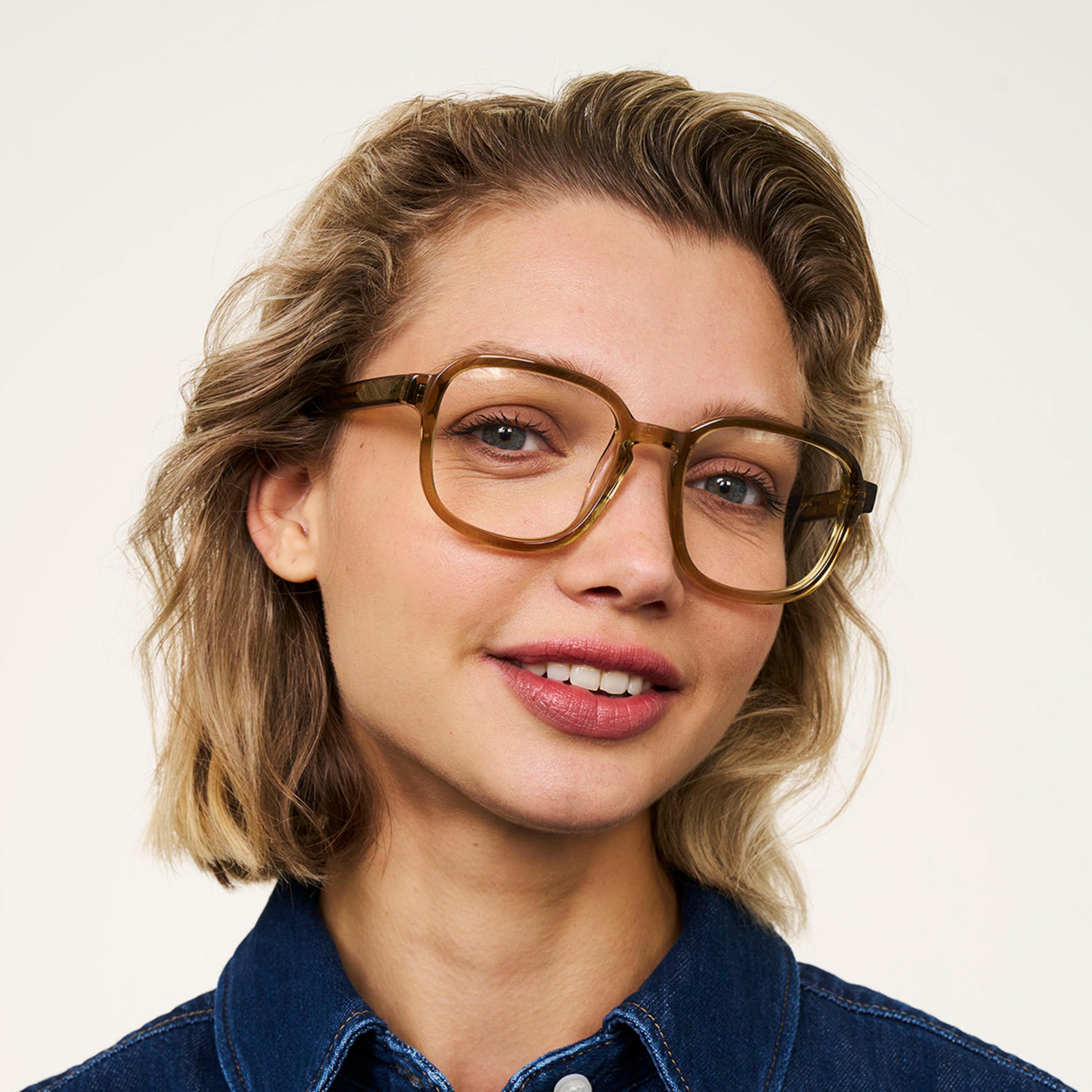 Ace & Tate Brillen | Quadratisch Acetat in Braun
