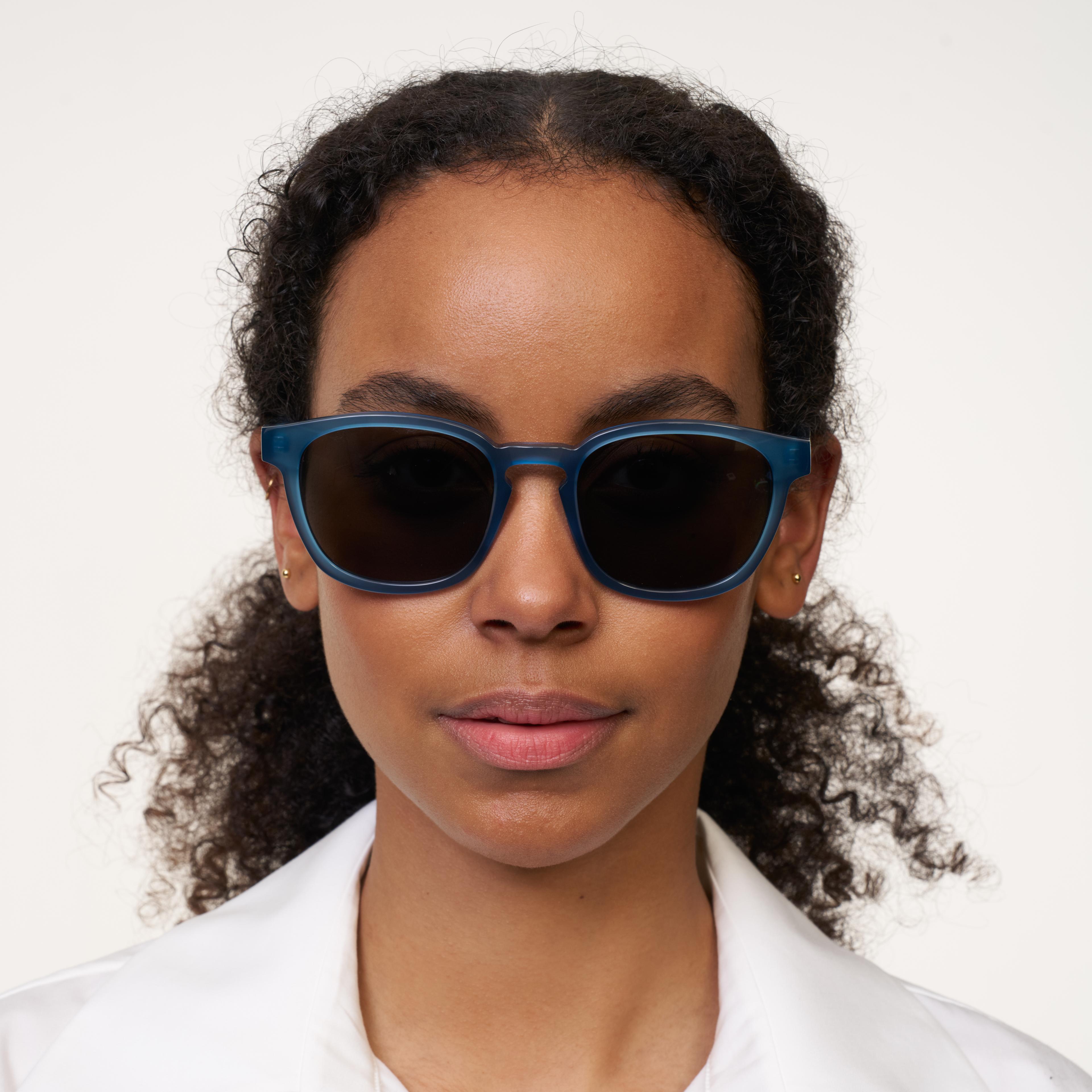 Ace & Tate Zonnebrillen | Vierkant Acetaat in Blauw
