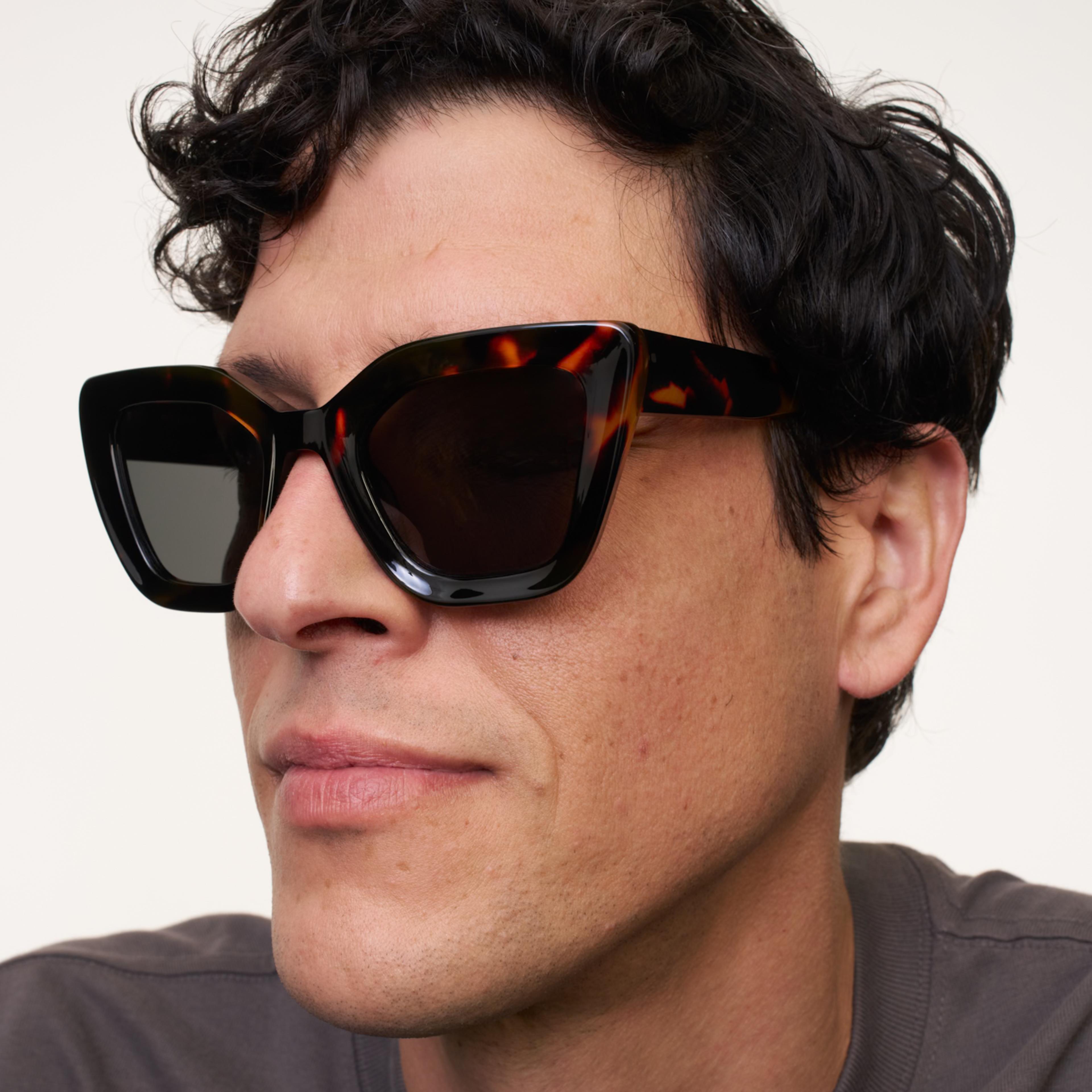 Ace & Tate Sunglasses | Rectangle Acetate in Black, Brown, Yellow