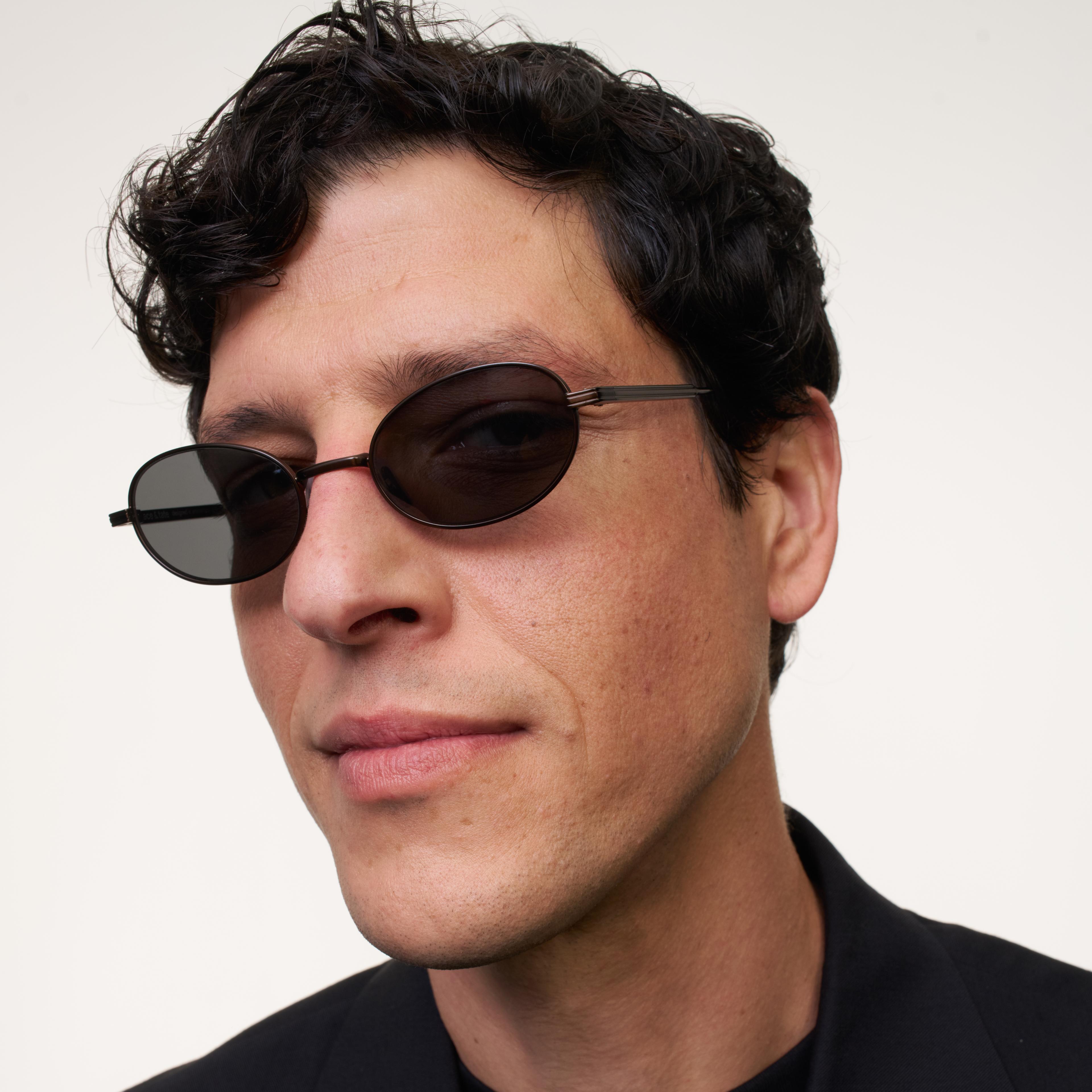 Ace & Tate Sunglasses | Oval Metal in Brown