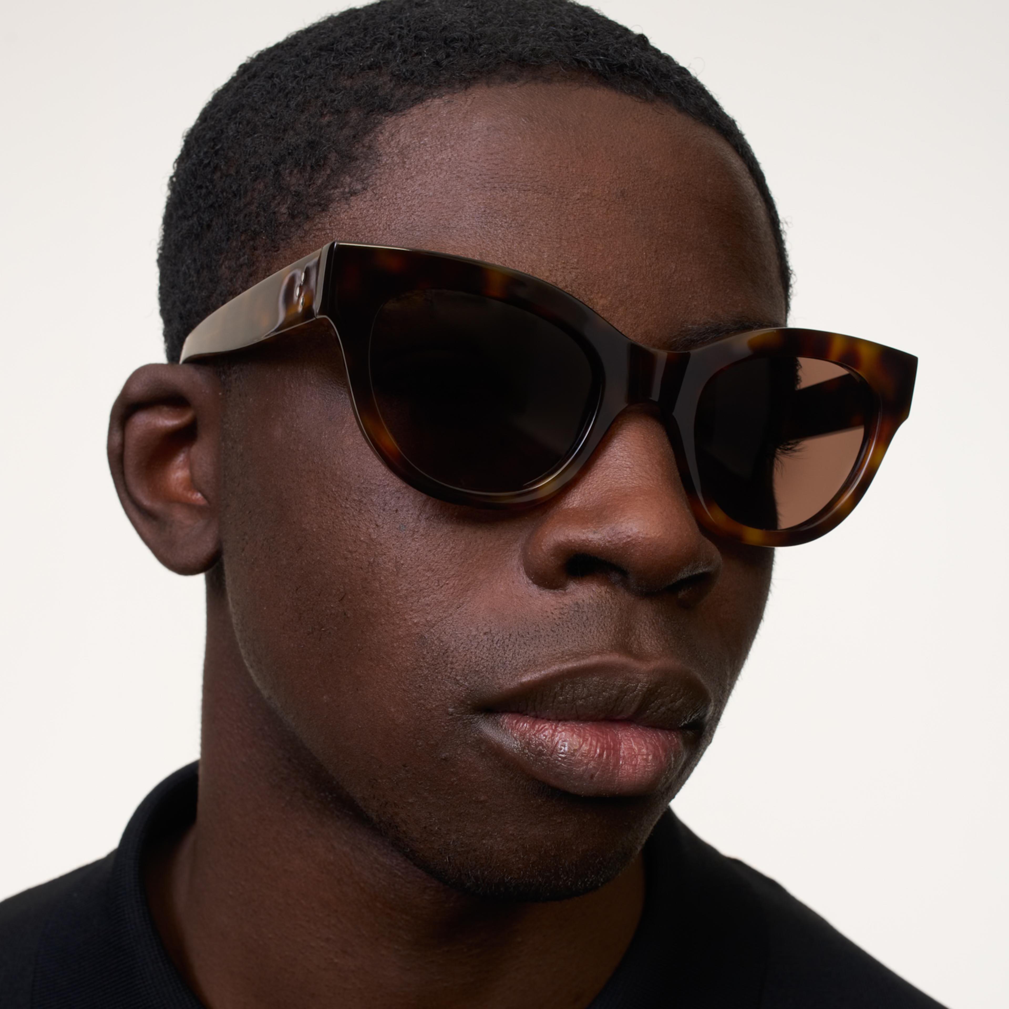 Ace & Tate Sonnenbrillen | Rund Acetat in Schwarz, Braun
