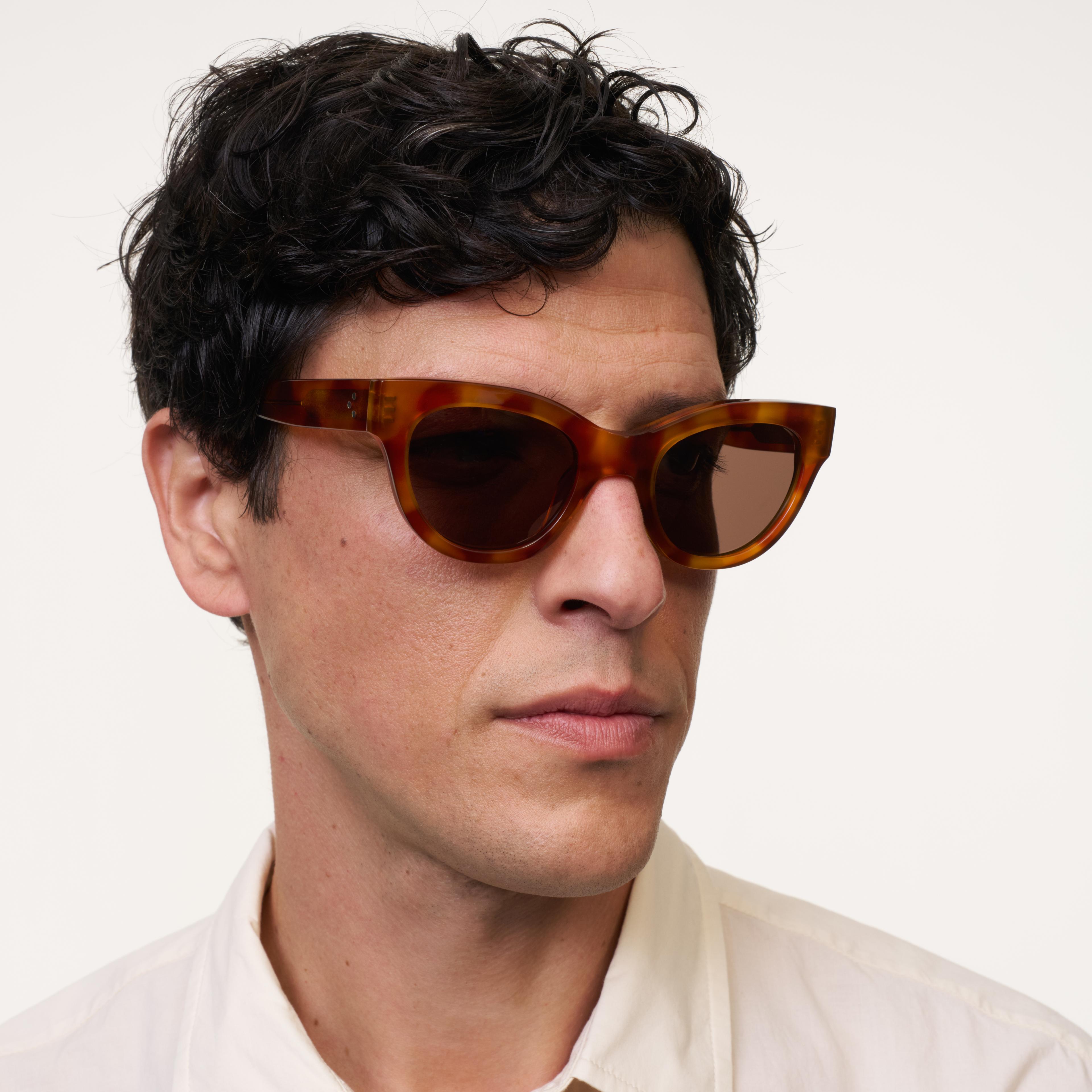 Ace & Tate Sunglasses | Round Acetate in Brown