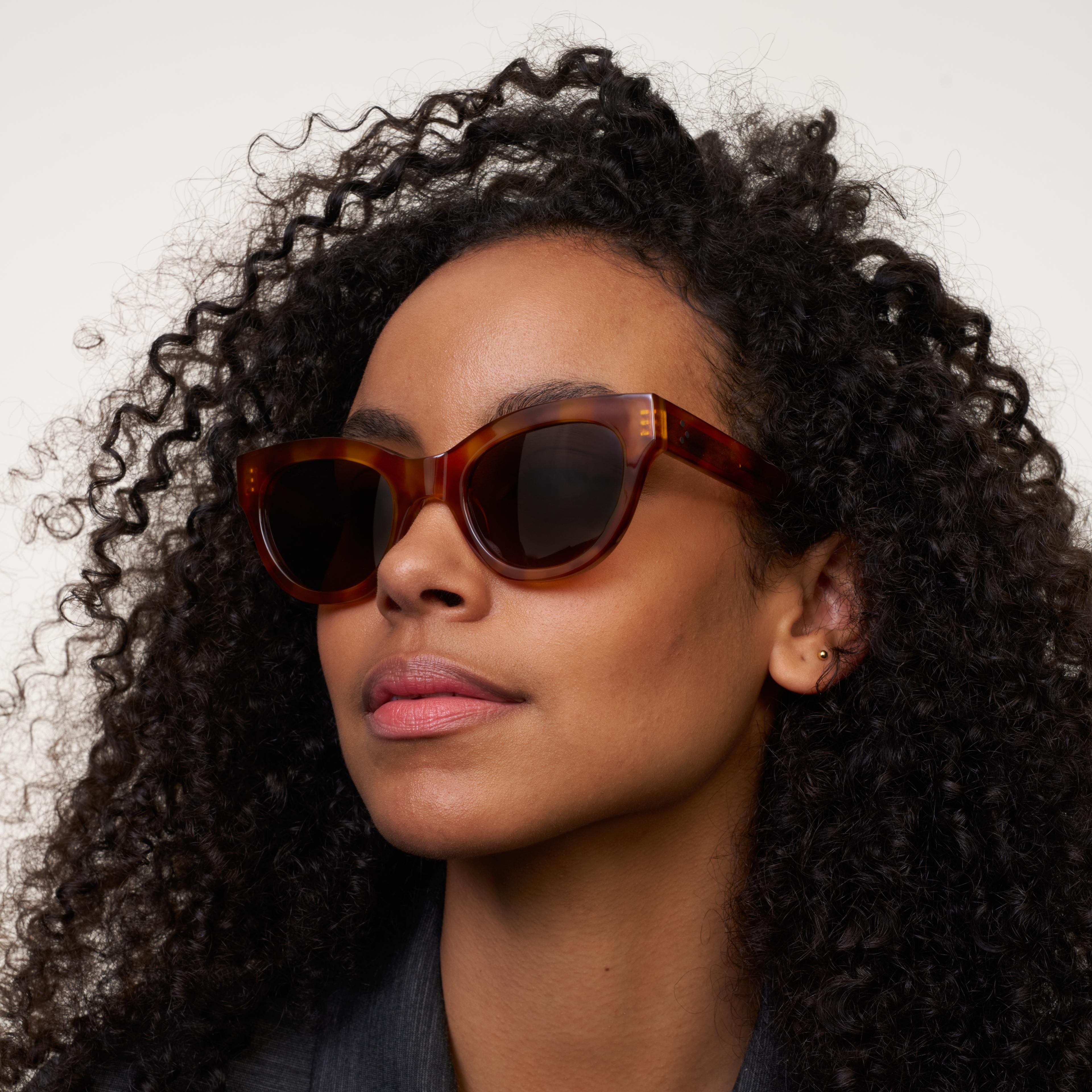 Ace & Tate Sunglasses | Round Acetate in Brown