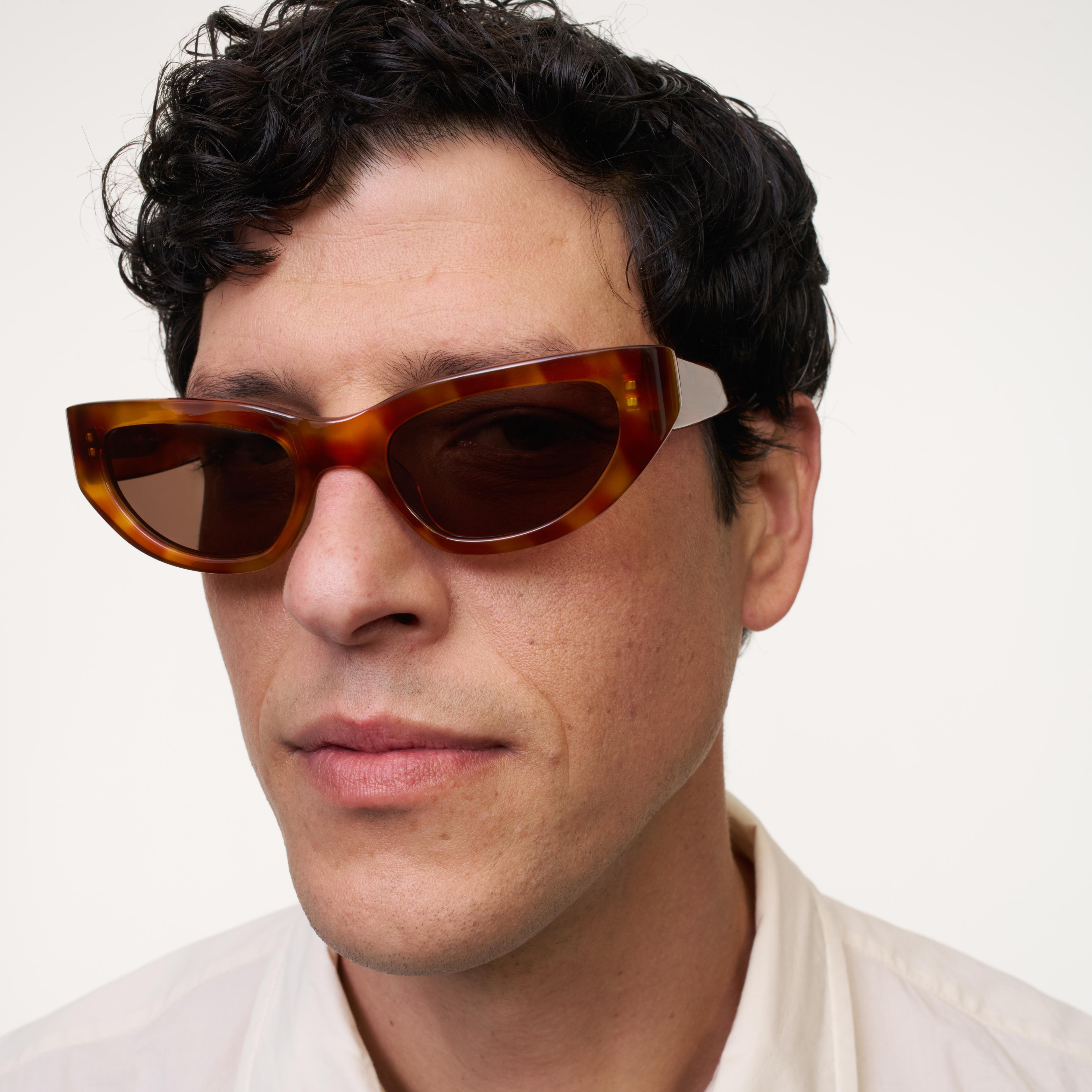 Ace & Tate Sonnenbrillen | Hexagonal Acetat in Braun