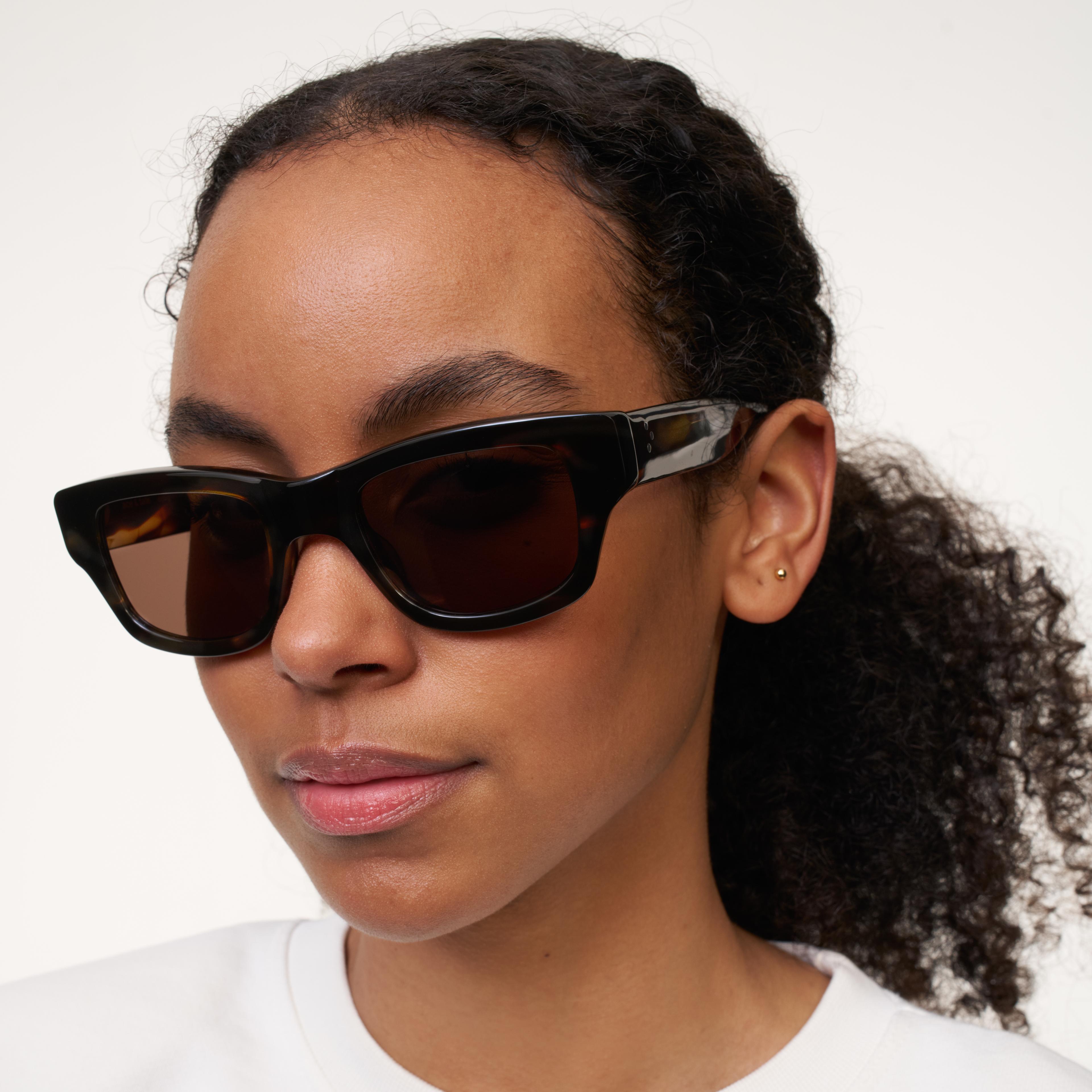 Ace & Tate Sonnenbrillen | Rechteckig Acetat in Braun, Orange
