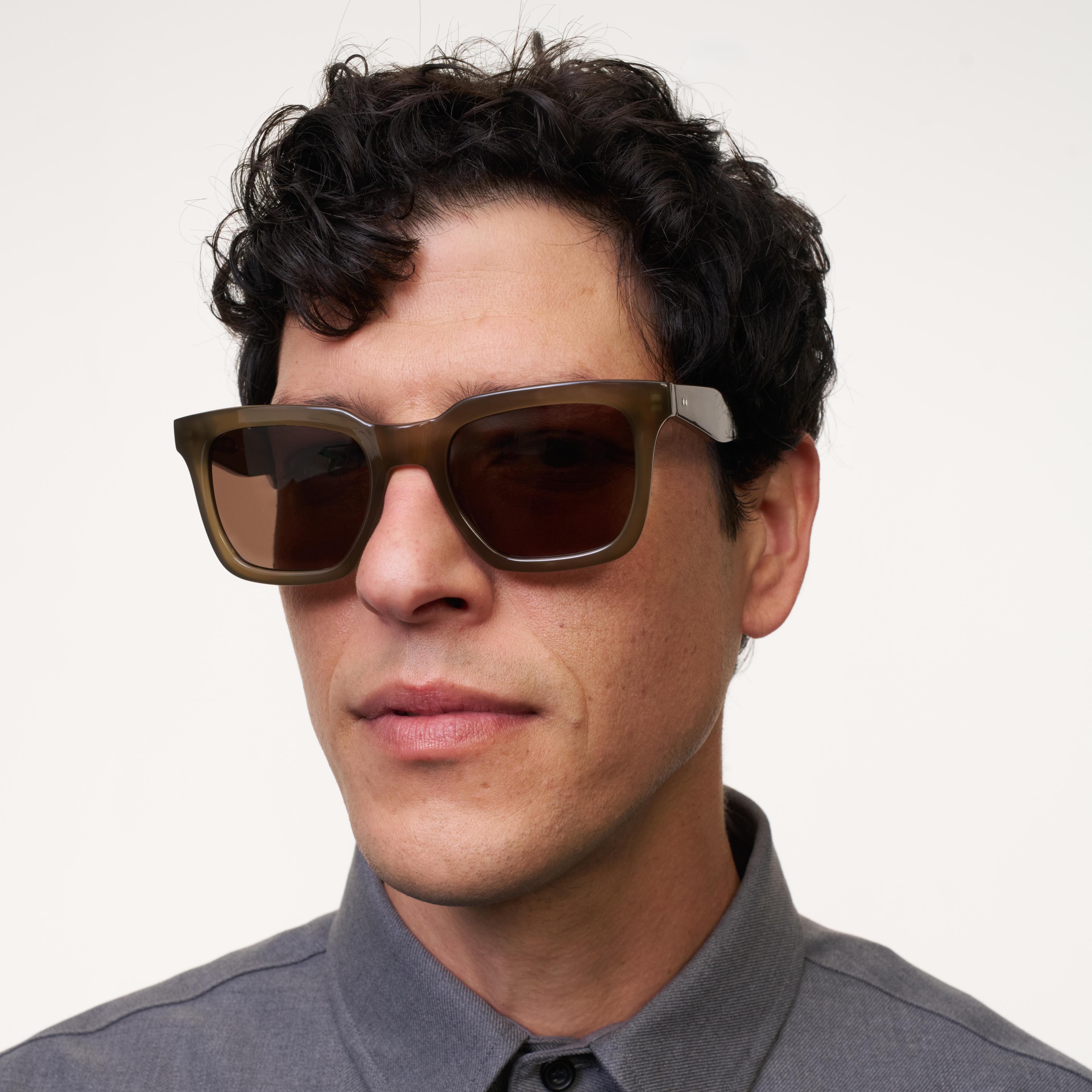 Ace & Tate Sunglasses | Square Acetate in Green