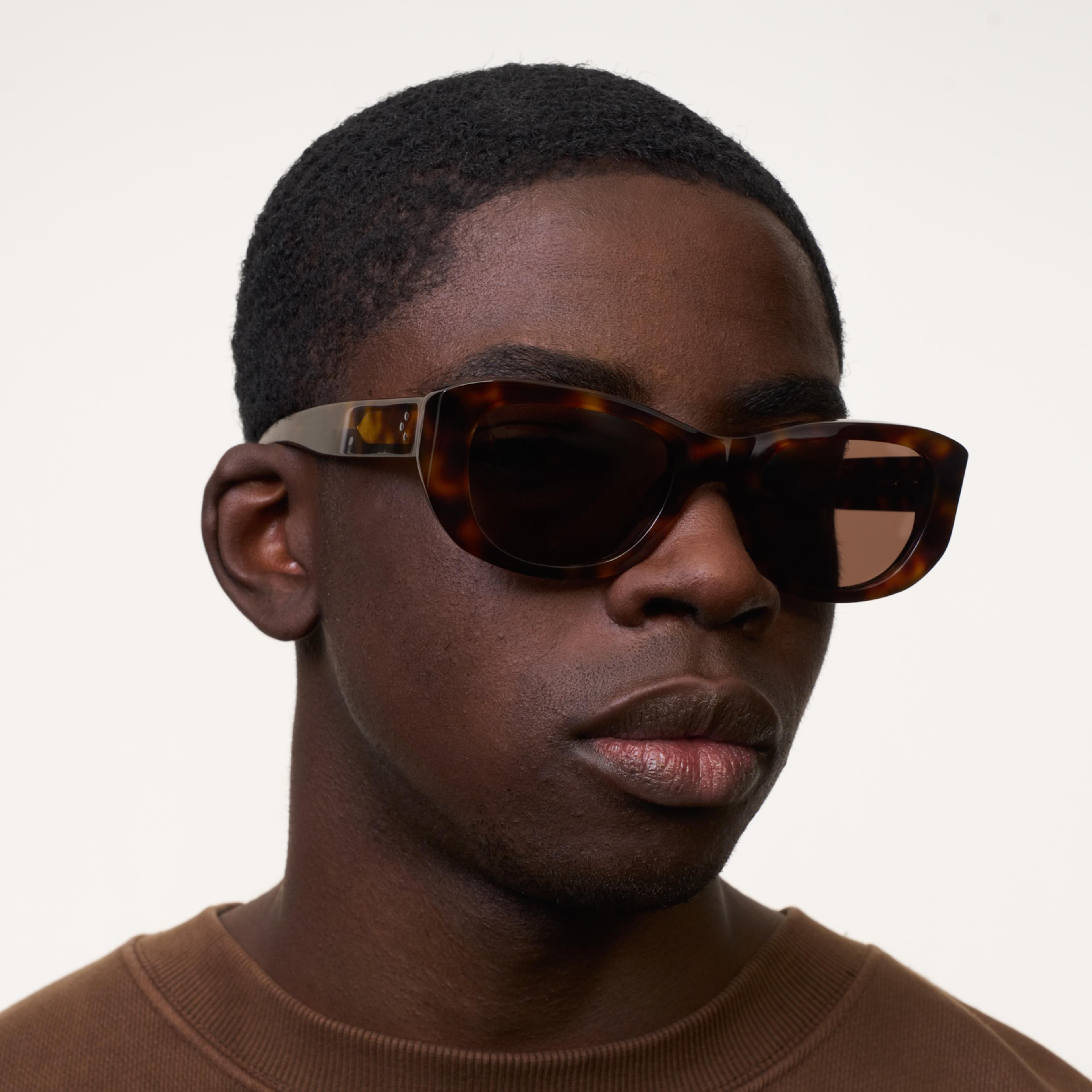 Ace & Tate Sonnenbrillen | Rechteckig Acetat in Schwarz, Braun
