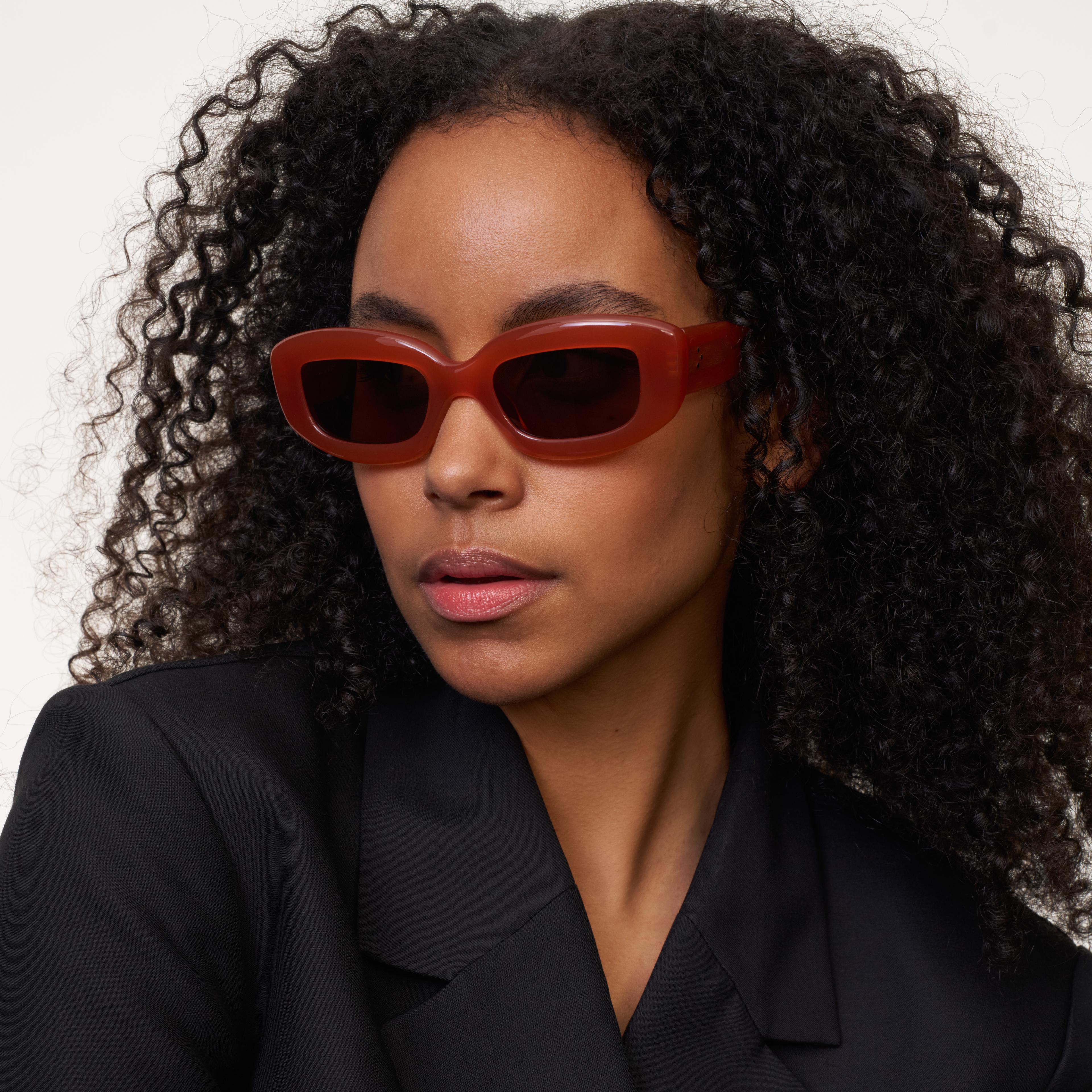 Ace & Tate Sunglasses | Rectangle Acetate in Orange