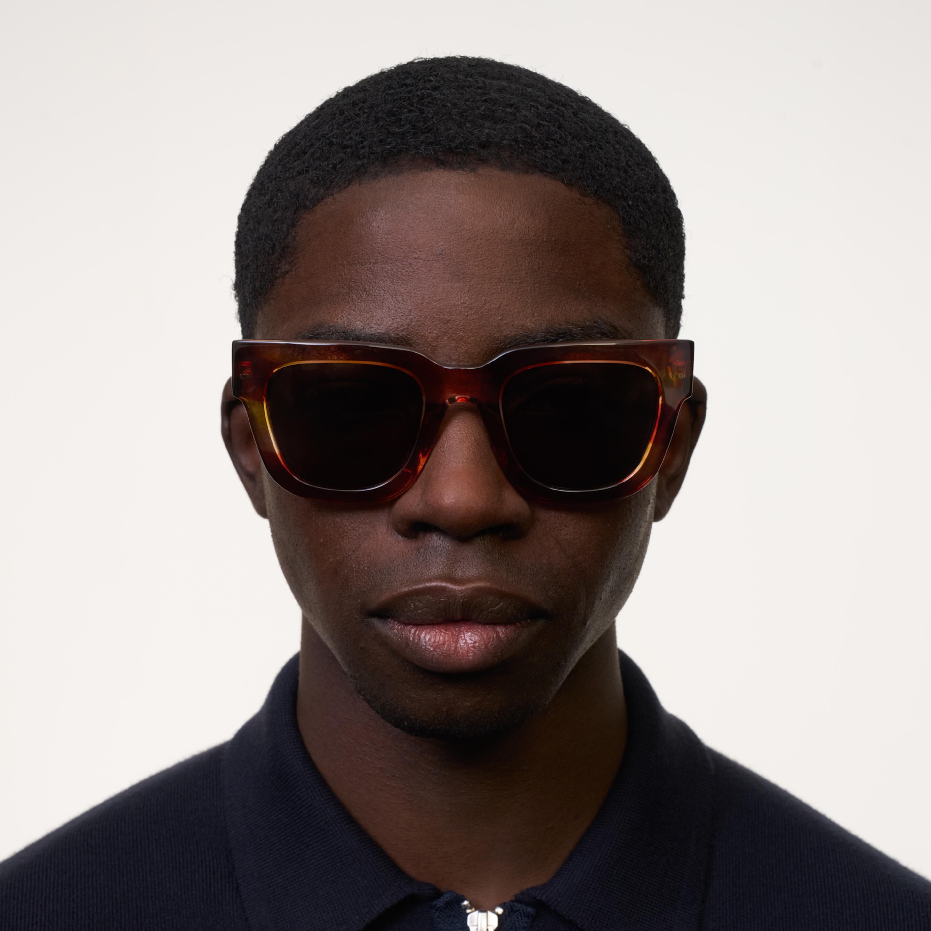 Ace & Tate Sunglasses | Square Acetate in Brown, Red