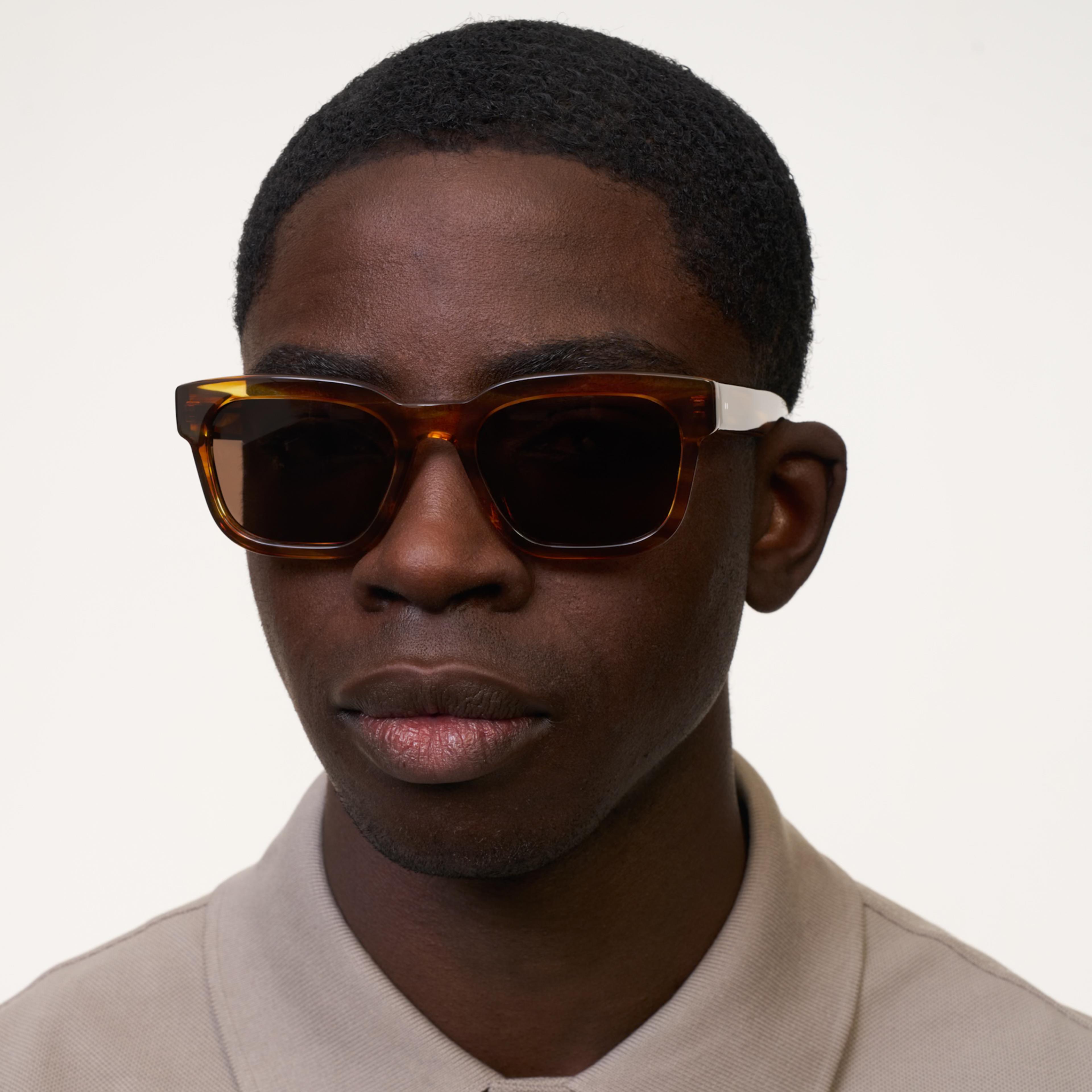 Ace & Tate Sonnenbrillen | Rechteckig Acetat in Braun, Orange