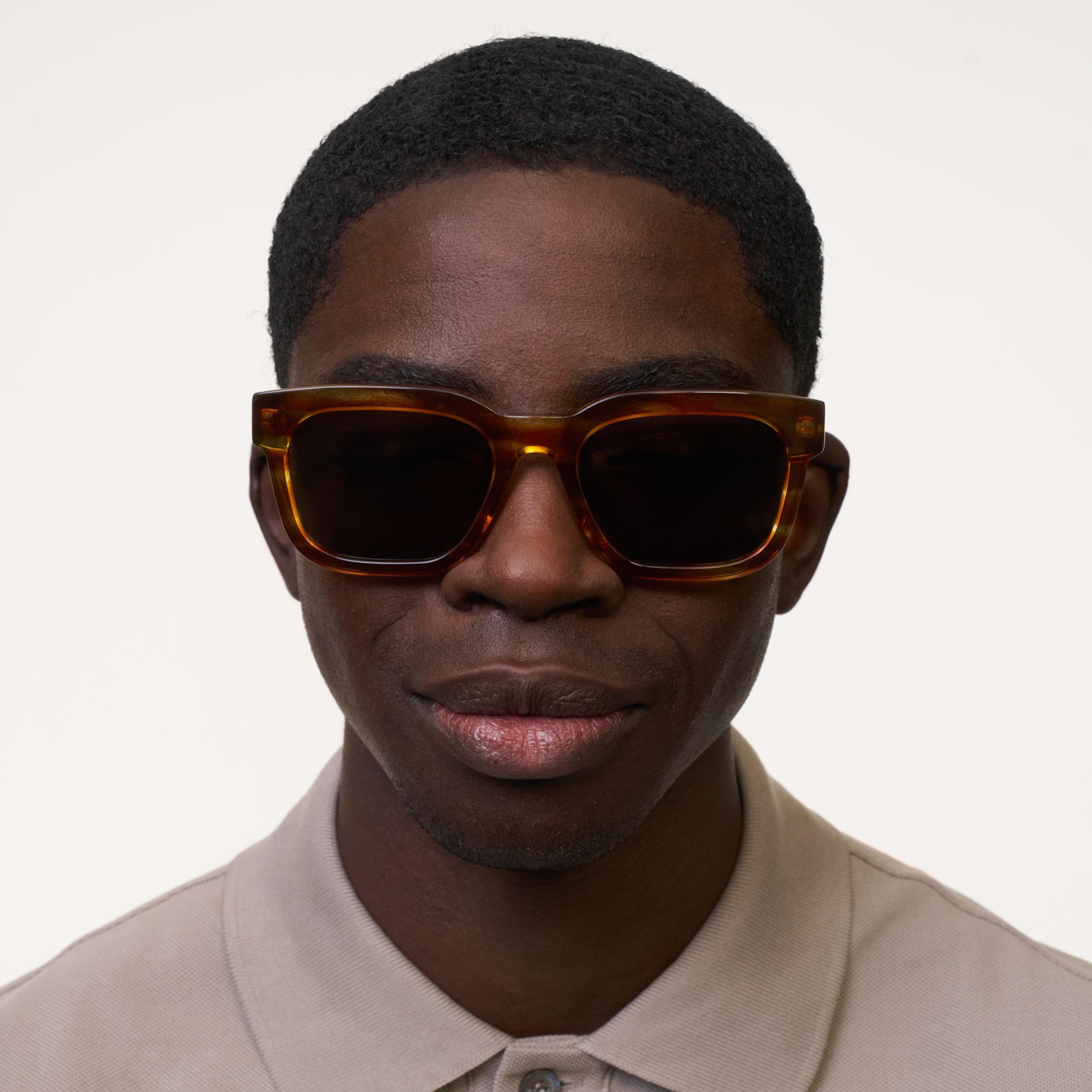 Ace & Tate Sonnenbrillen | Rechteckig Acetat in Braun, Orange