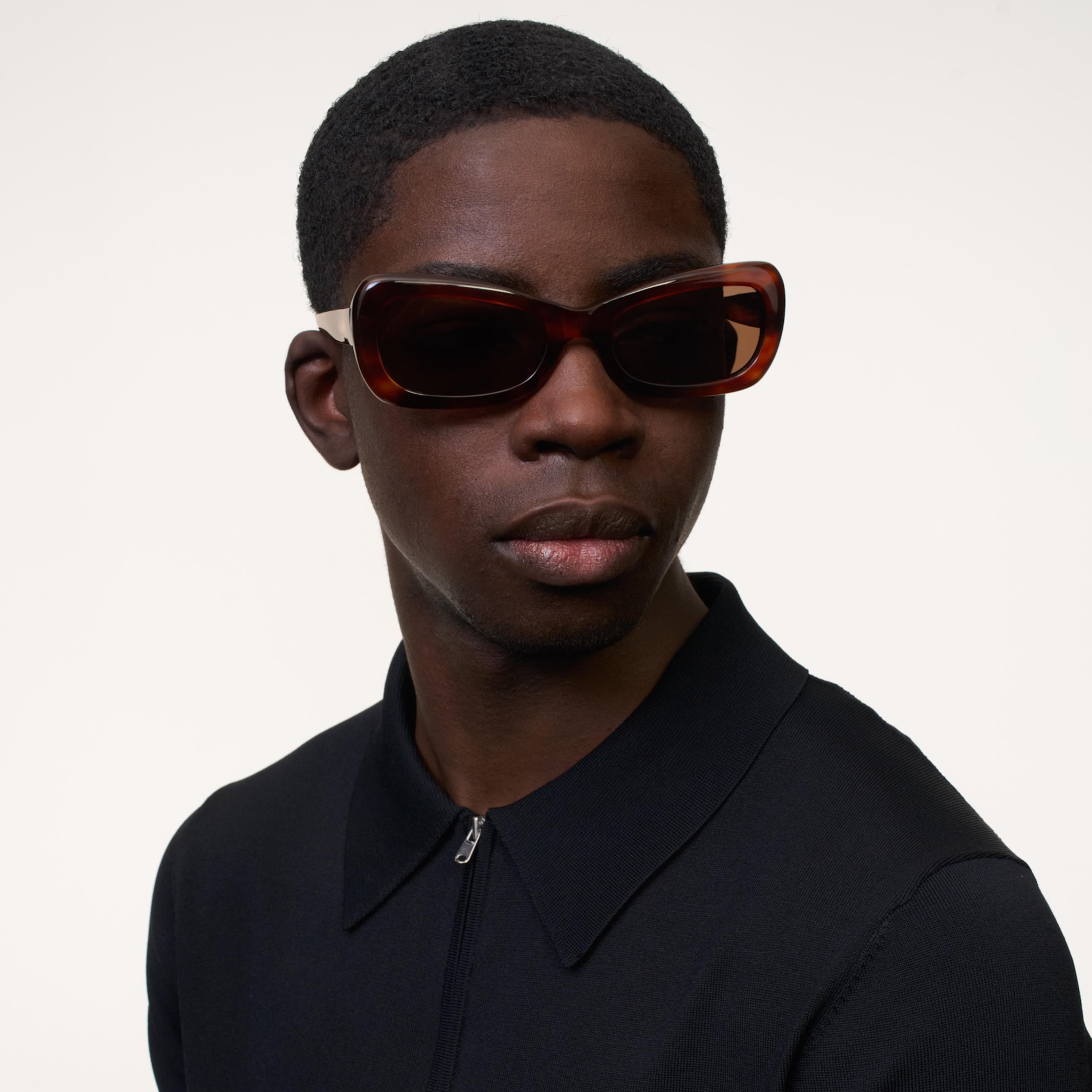 Ace & Tate Sunglasses | Oval Acetate in Brown