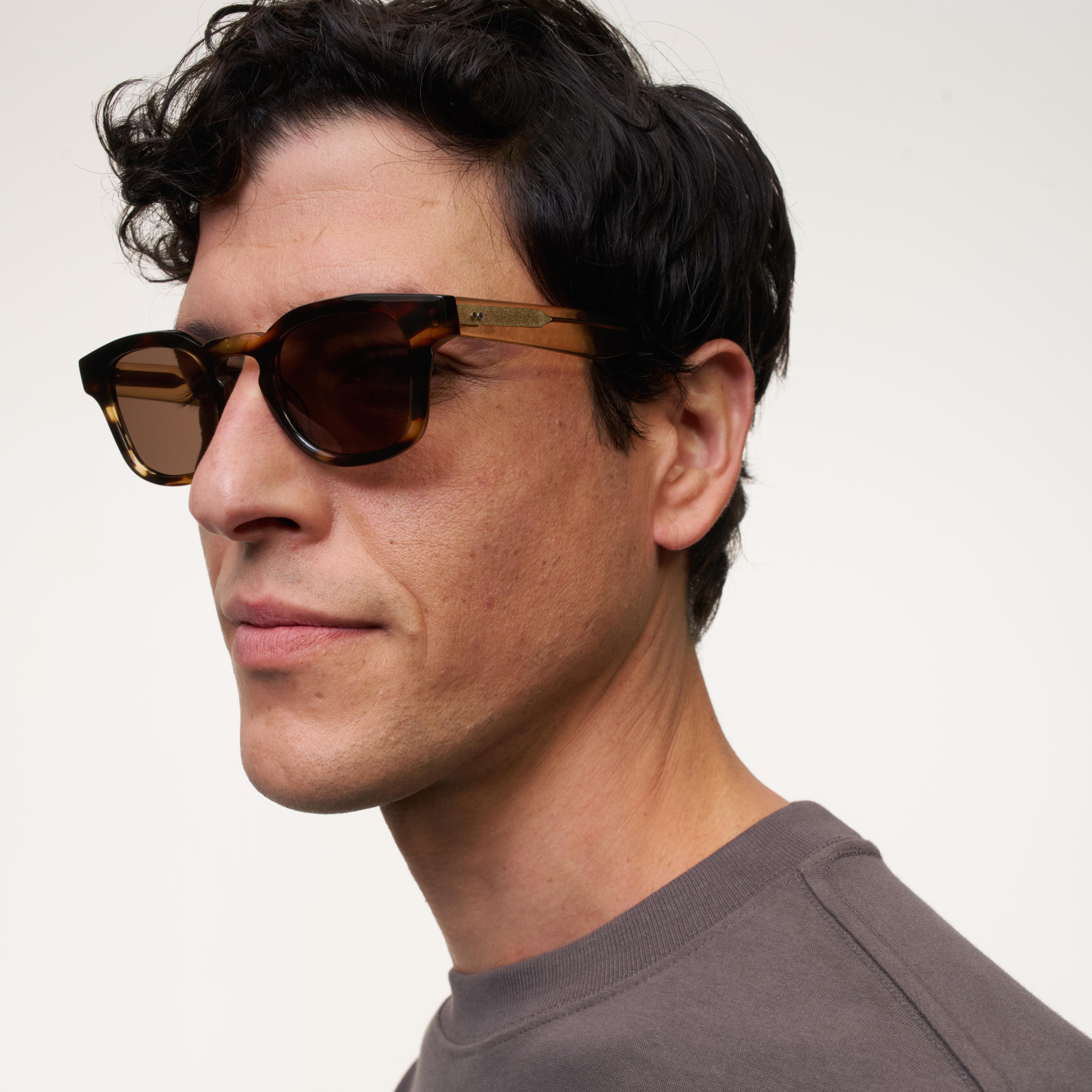 Ace & Tate Sonnenbrillen | Rund Acetat in Braun, Orange, Gelb