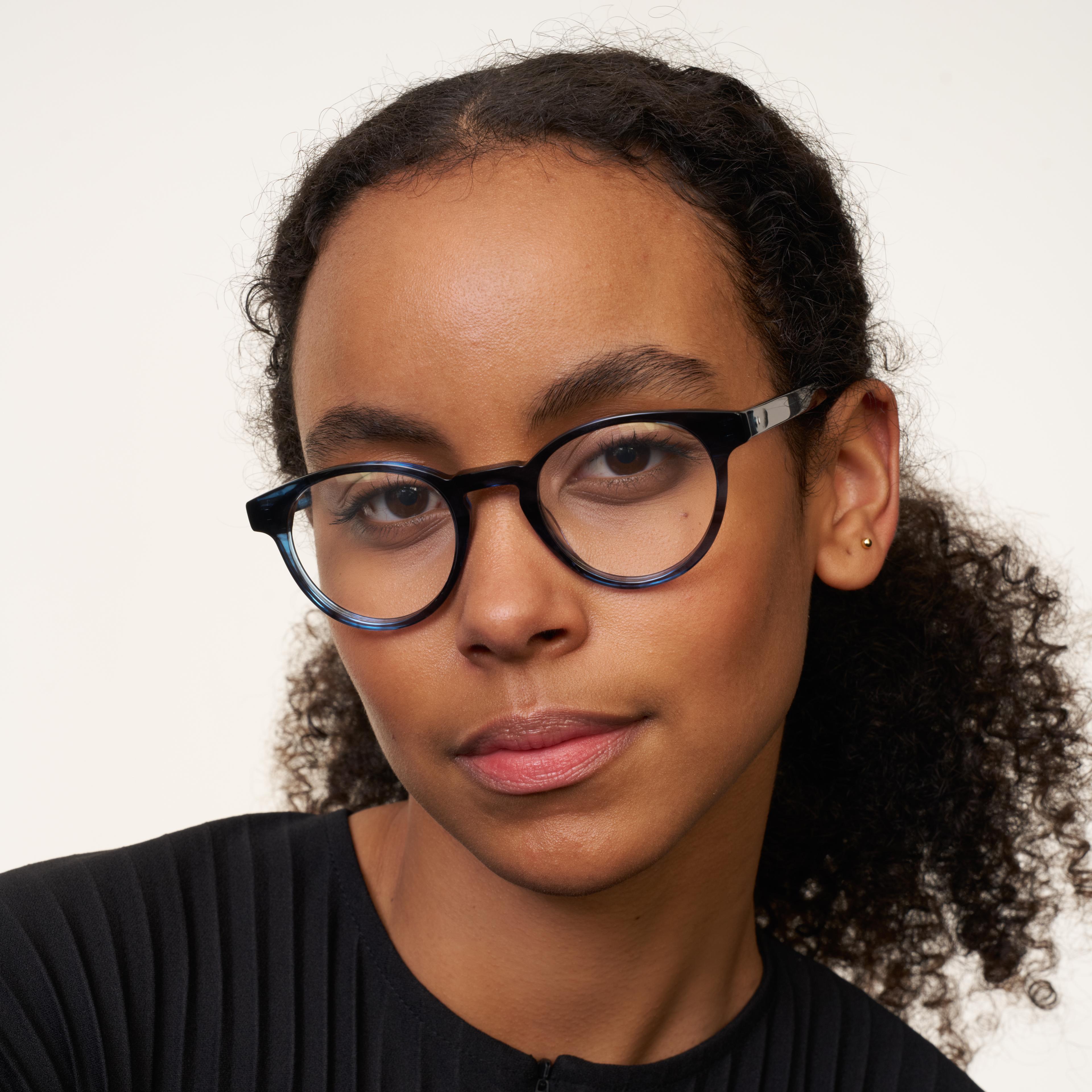 Ace & Tate Glasses | Round Acetate in Blue