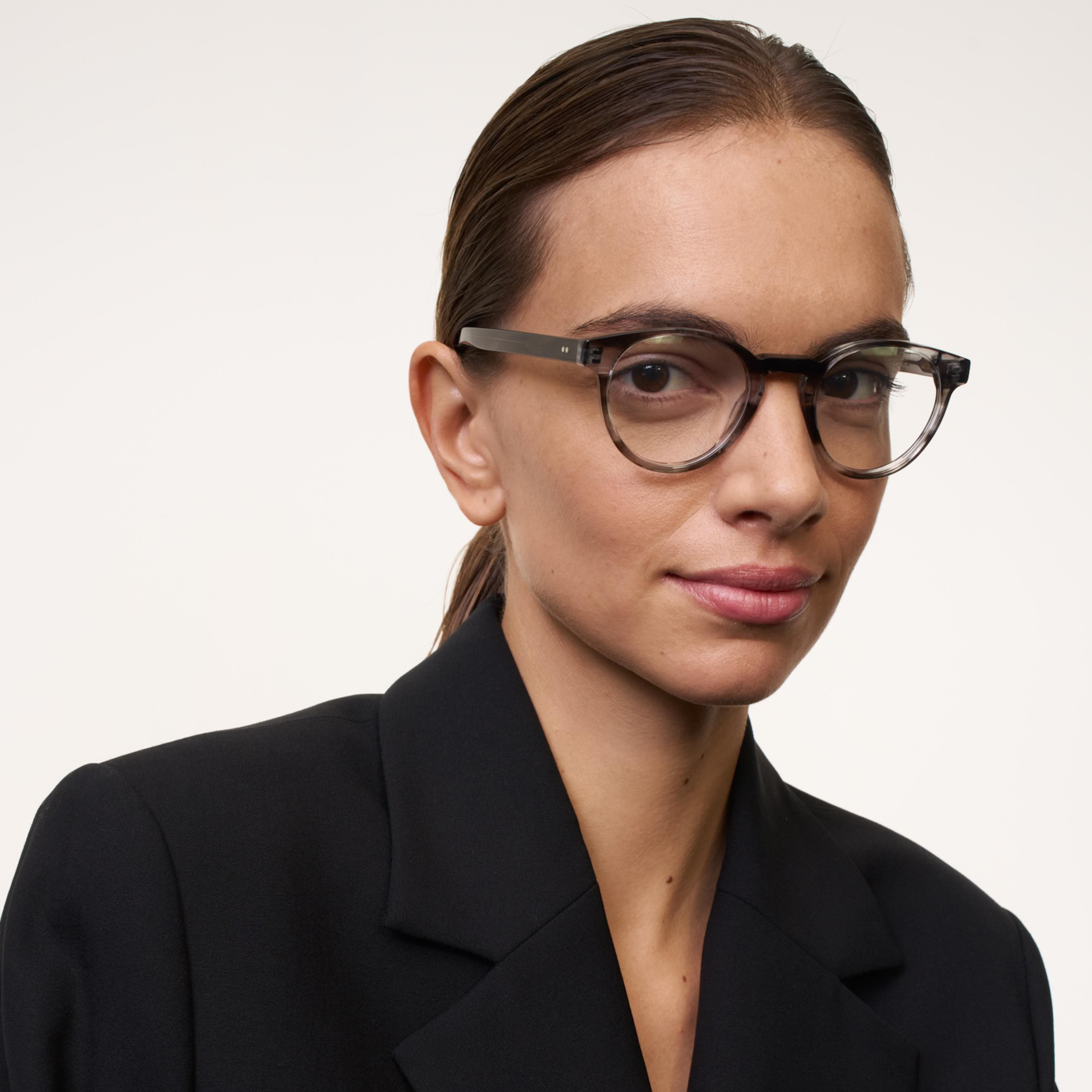 Ace & Tate Brillen | Rund Acetat in Transparent, Grau
