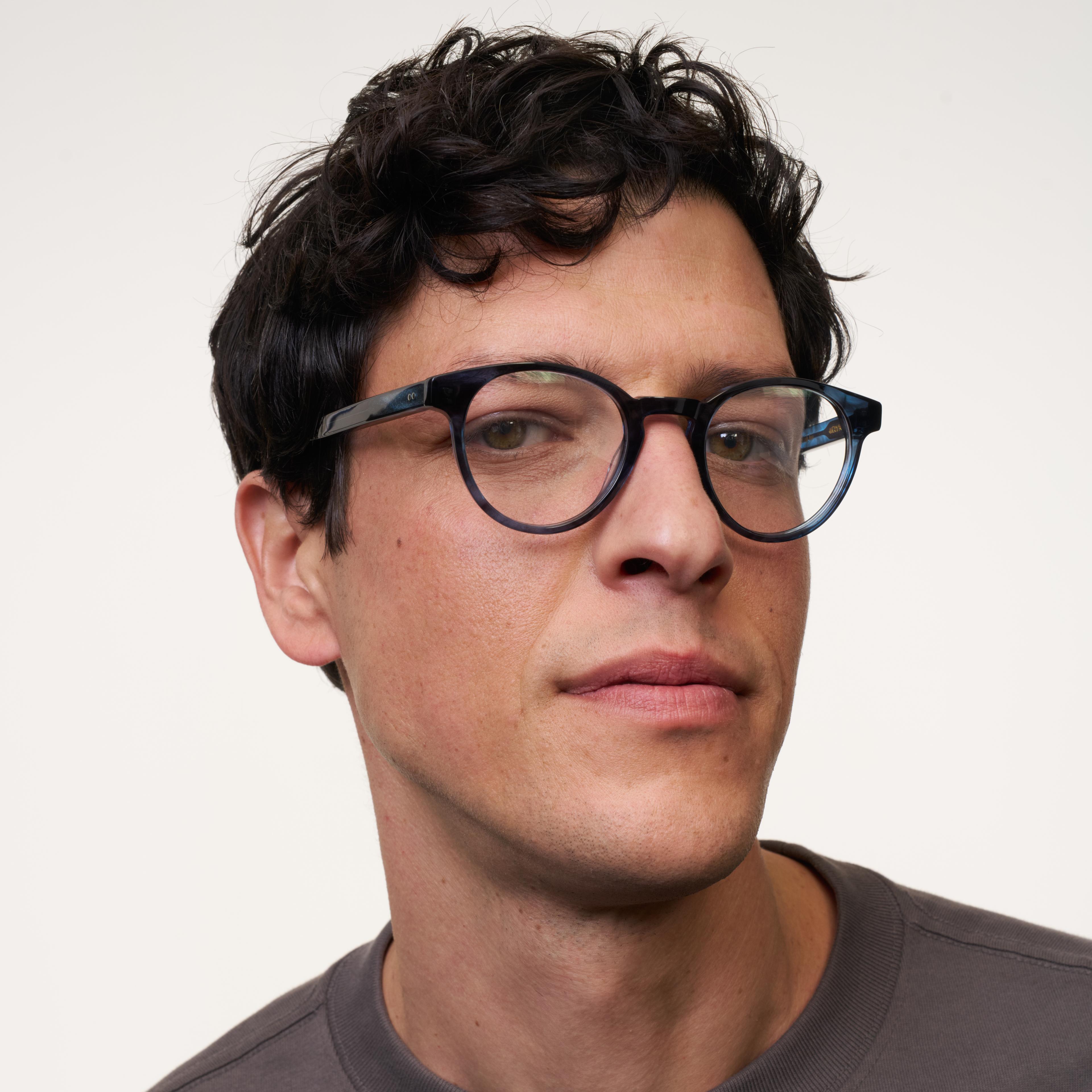 Ace & Tate Brillen | Rund Acetat in Blau