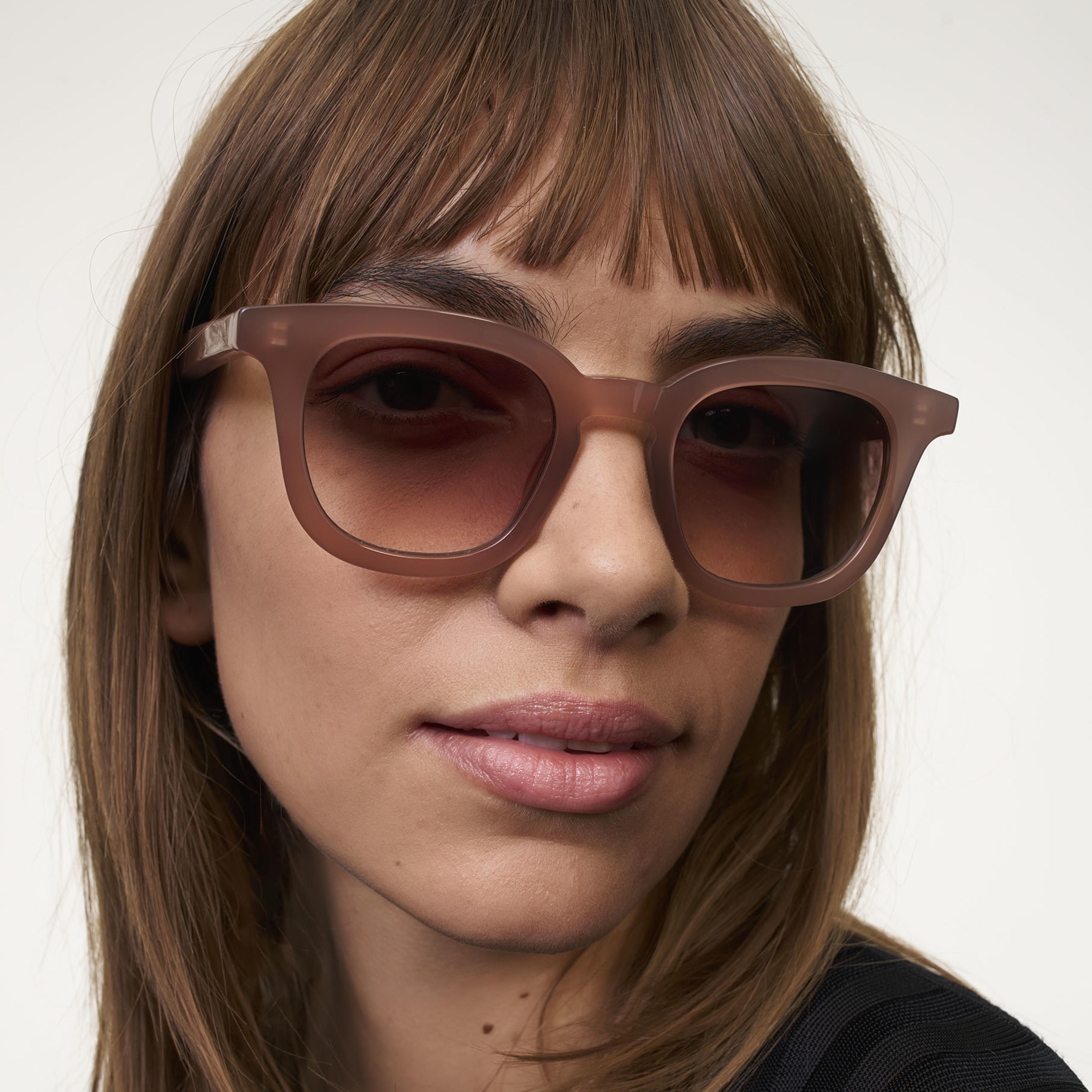 Ace & Tate Sonnenbrillen | Quadratisch Acetat in Beige, Braun
