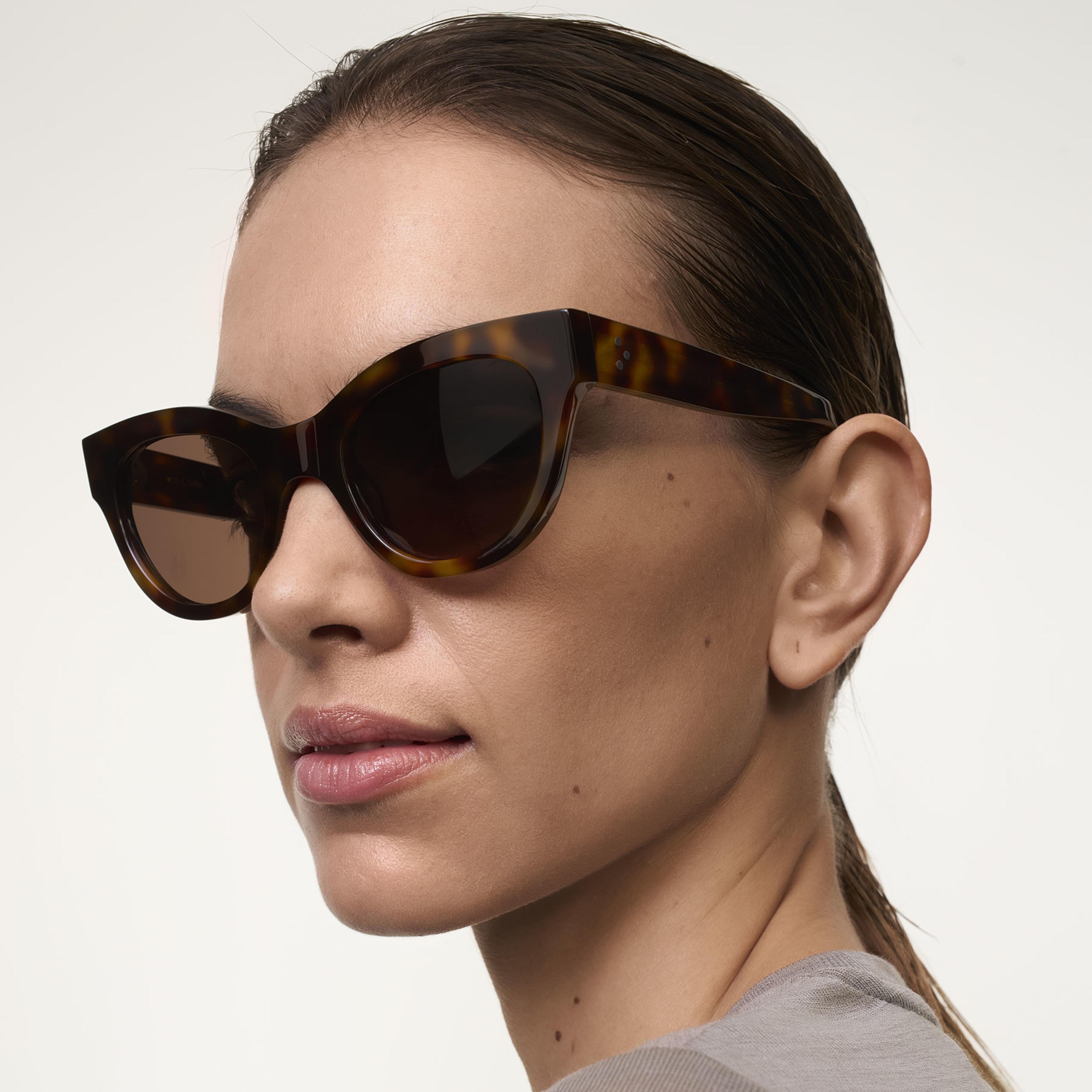Ace & Tate Solaires | Ronde Acétate in Noir, Marron