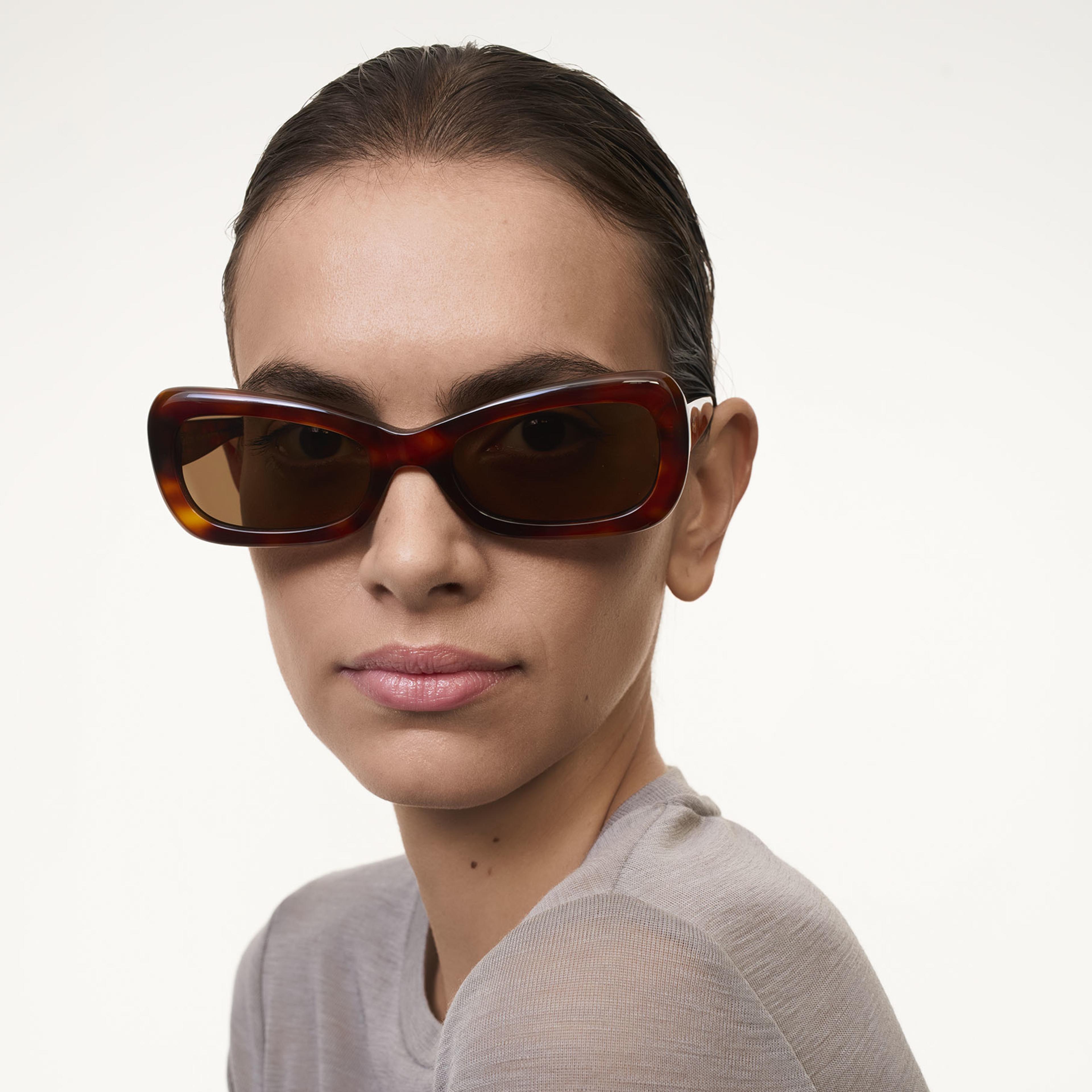 Ace & Tate Sonnenbrillen | Oval Acetat in Braun