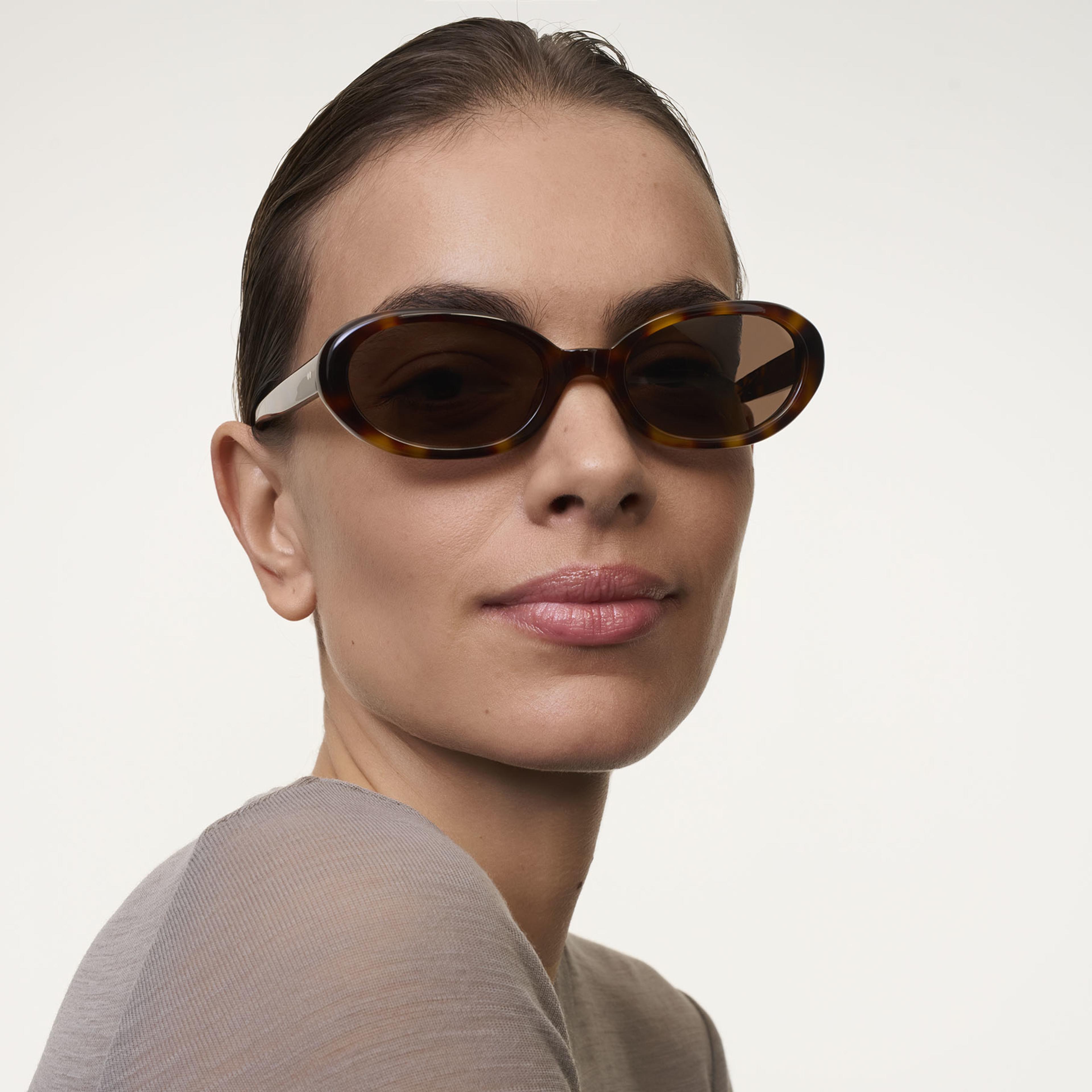 Ace & Tate Sonnenbrillen | Oval Acetat in Schwarz, Braun