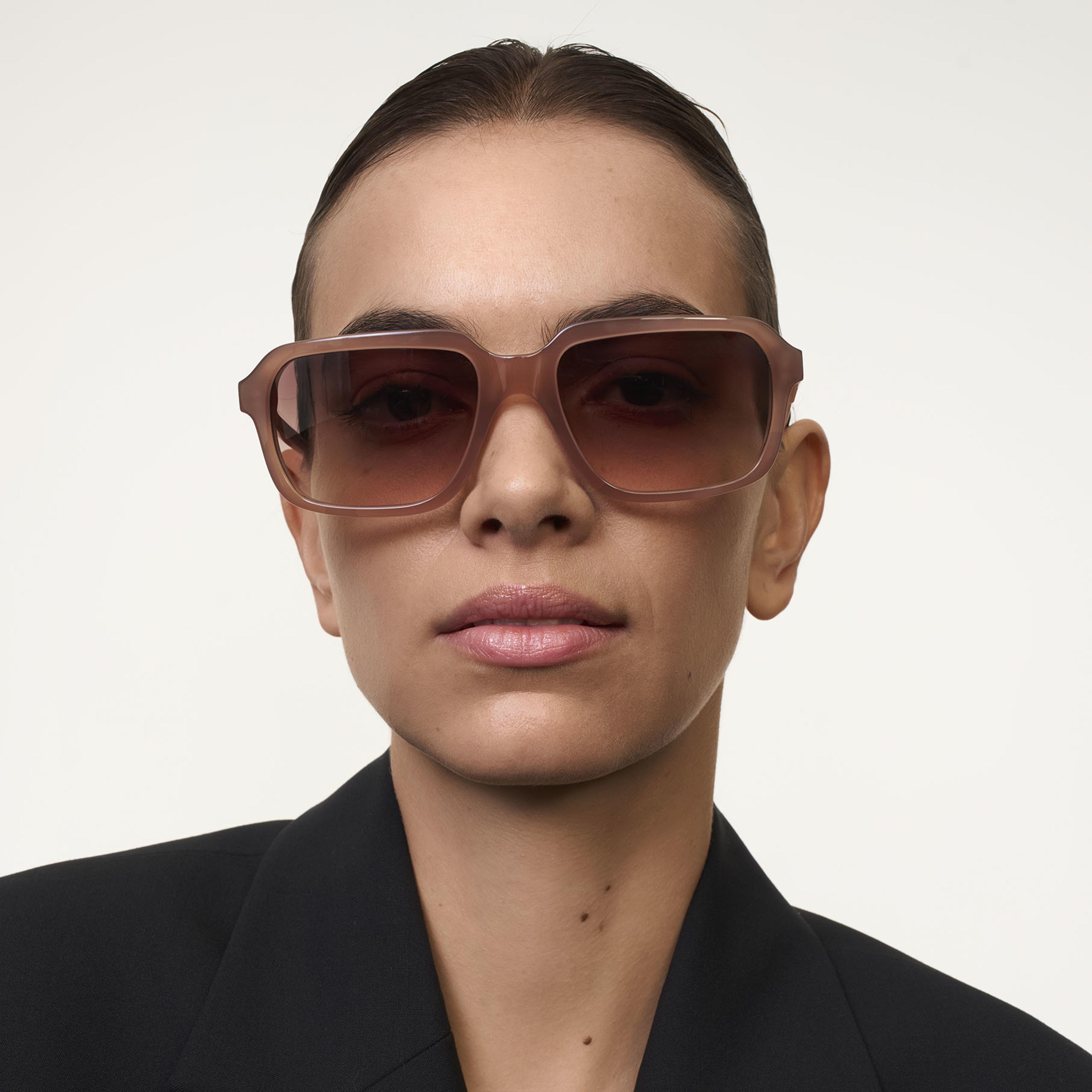 Ace & Tate Solaires | Carrée Acétate in Beige, Marron