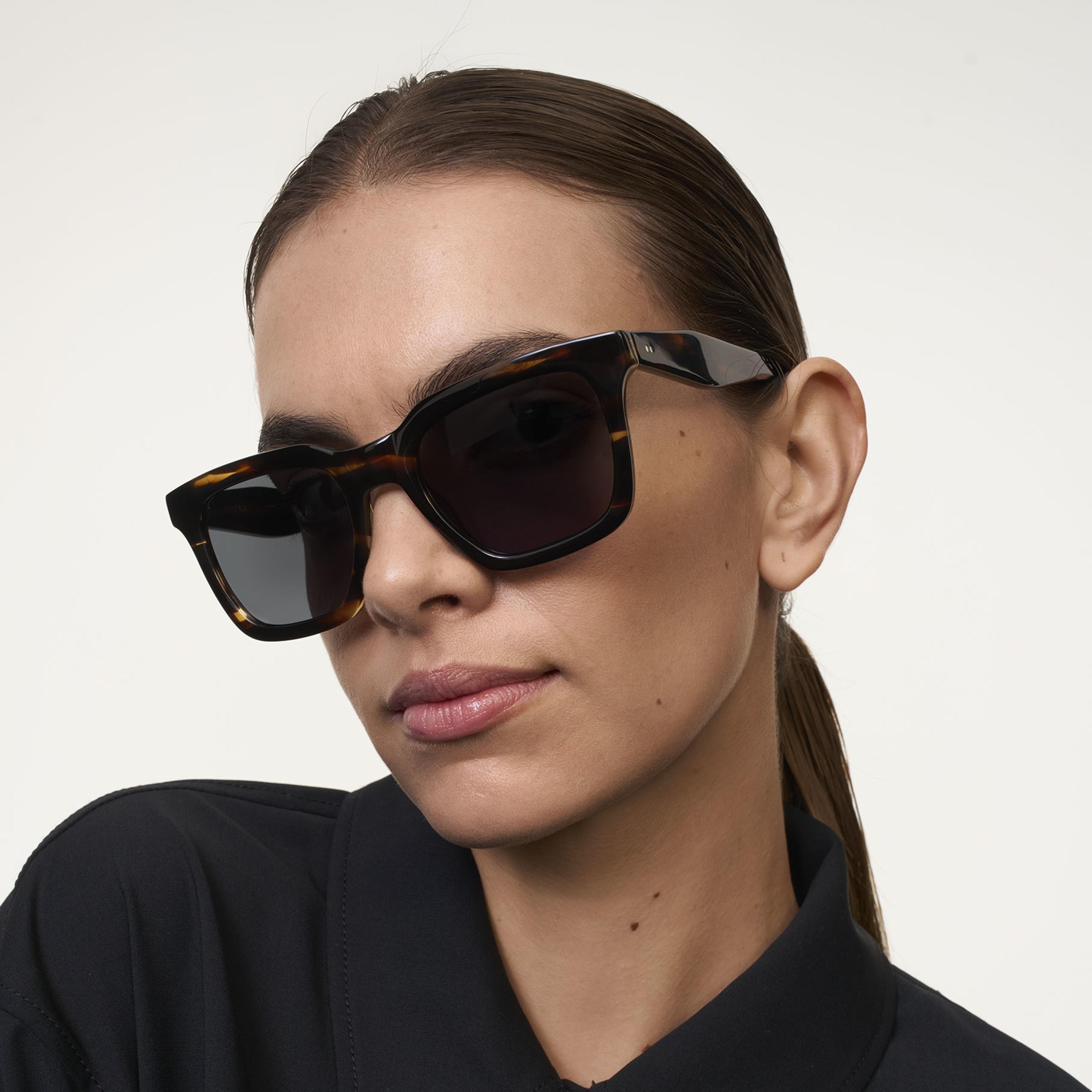 Ace & Tate Sunglasses | Square Acetate in Brown, Orange