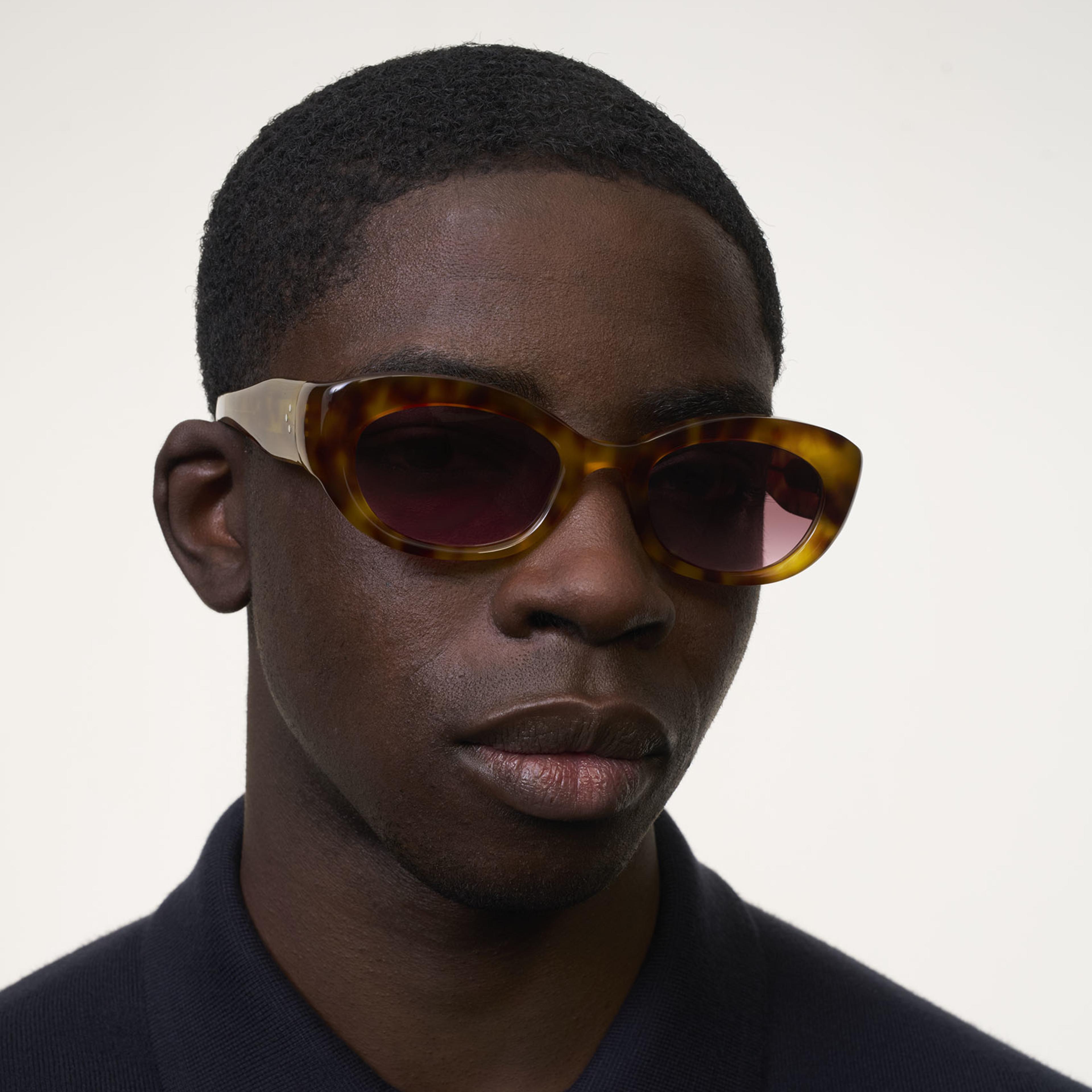 Ace & Tate Solaires | Ronde Acétate in Beige, Marron, Jaune