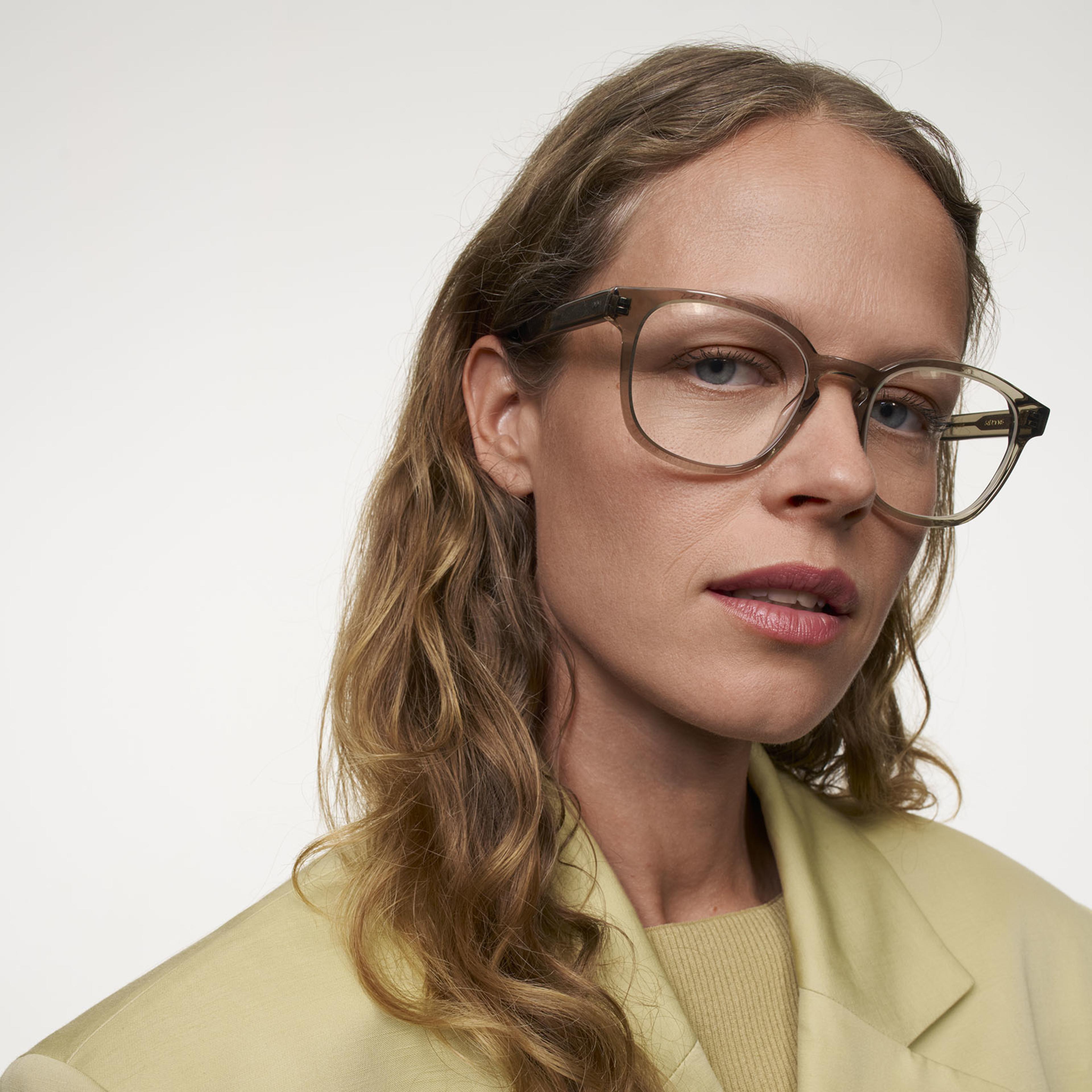 Ace & Tate Brillen | Quadratisch Acetat in Grau
