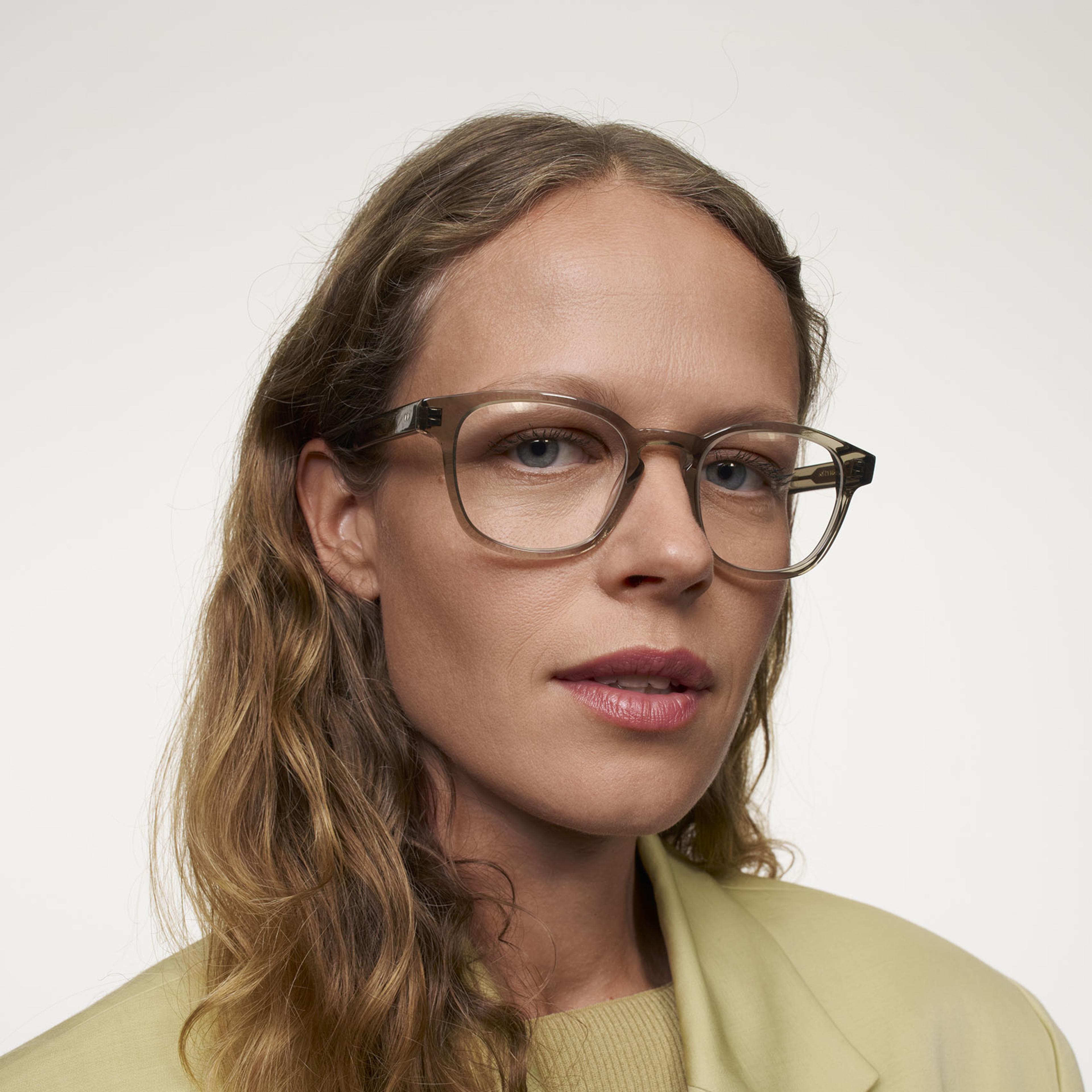 Ace & Tate Glasses | Square Acetate in Grey