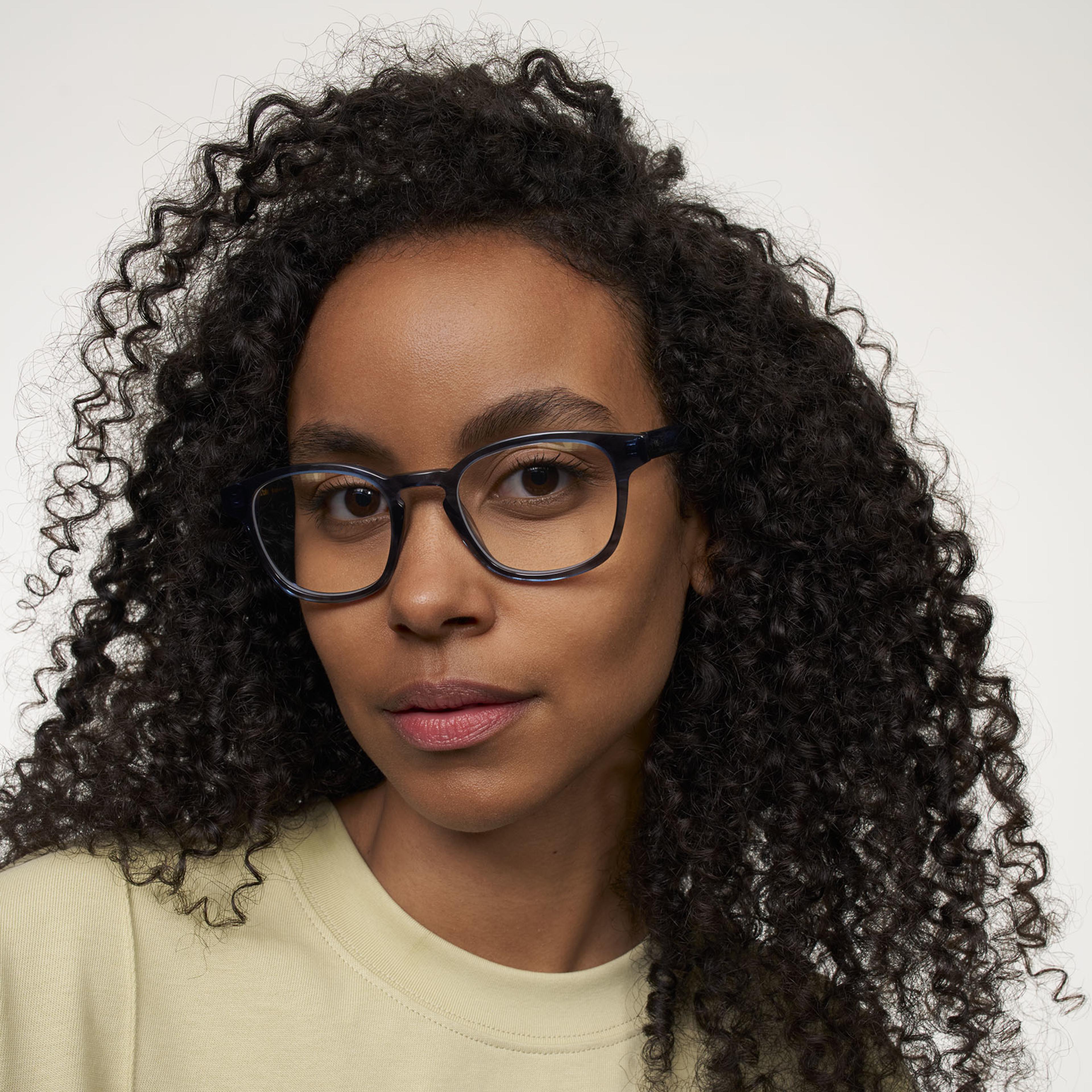 Ace & Tate Brillen | Quadratisch Acetat in Blau