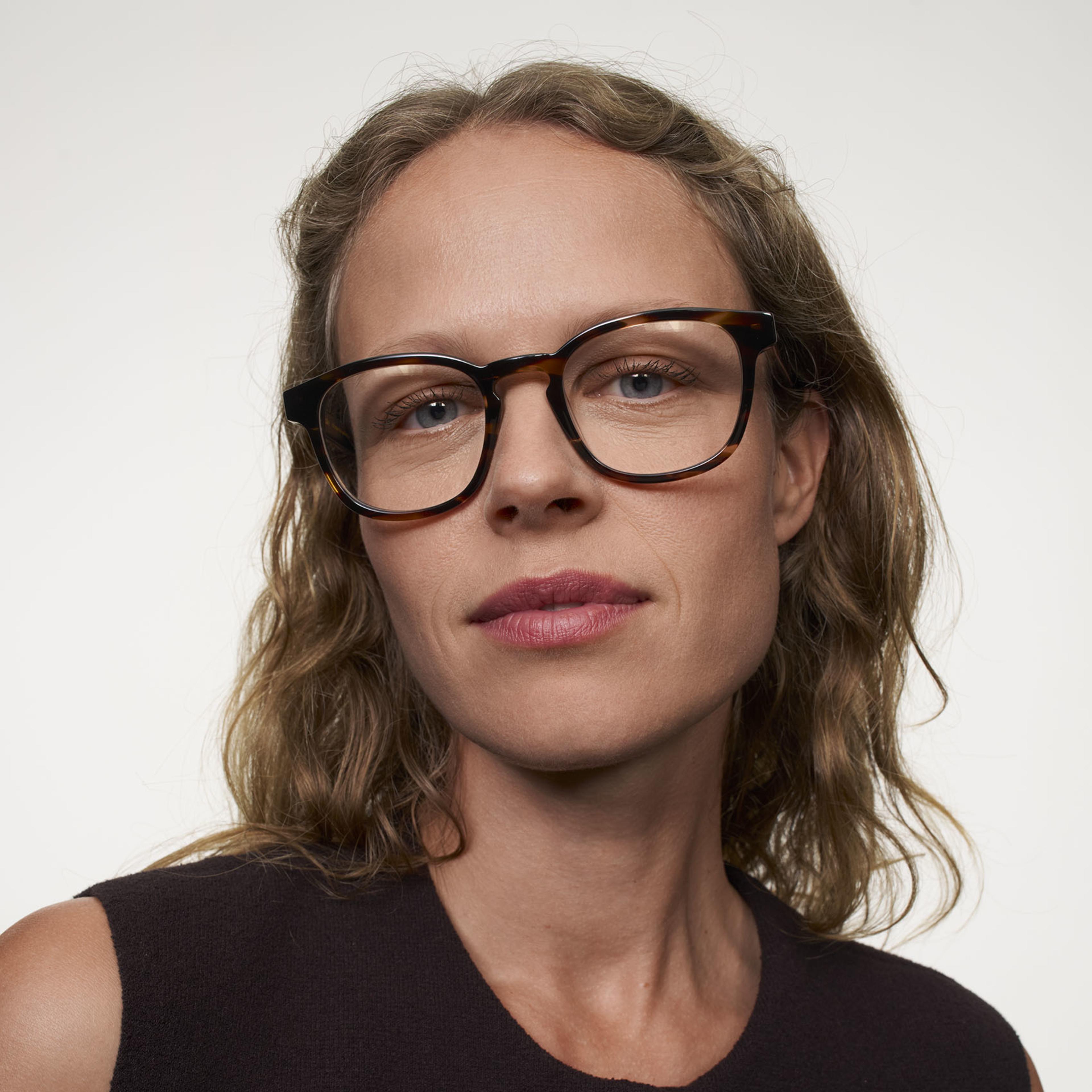 Ace & Tate Brillen | Vierkant Acetaat in Bruin, Oranje