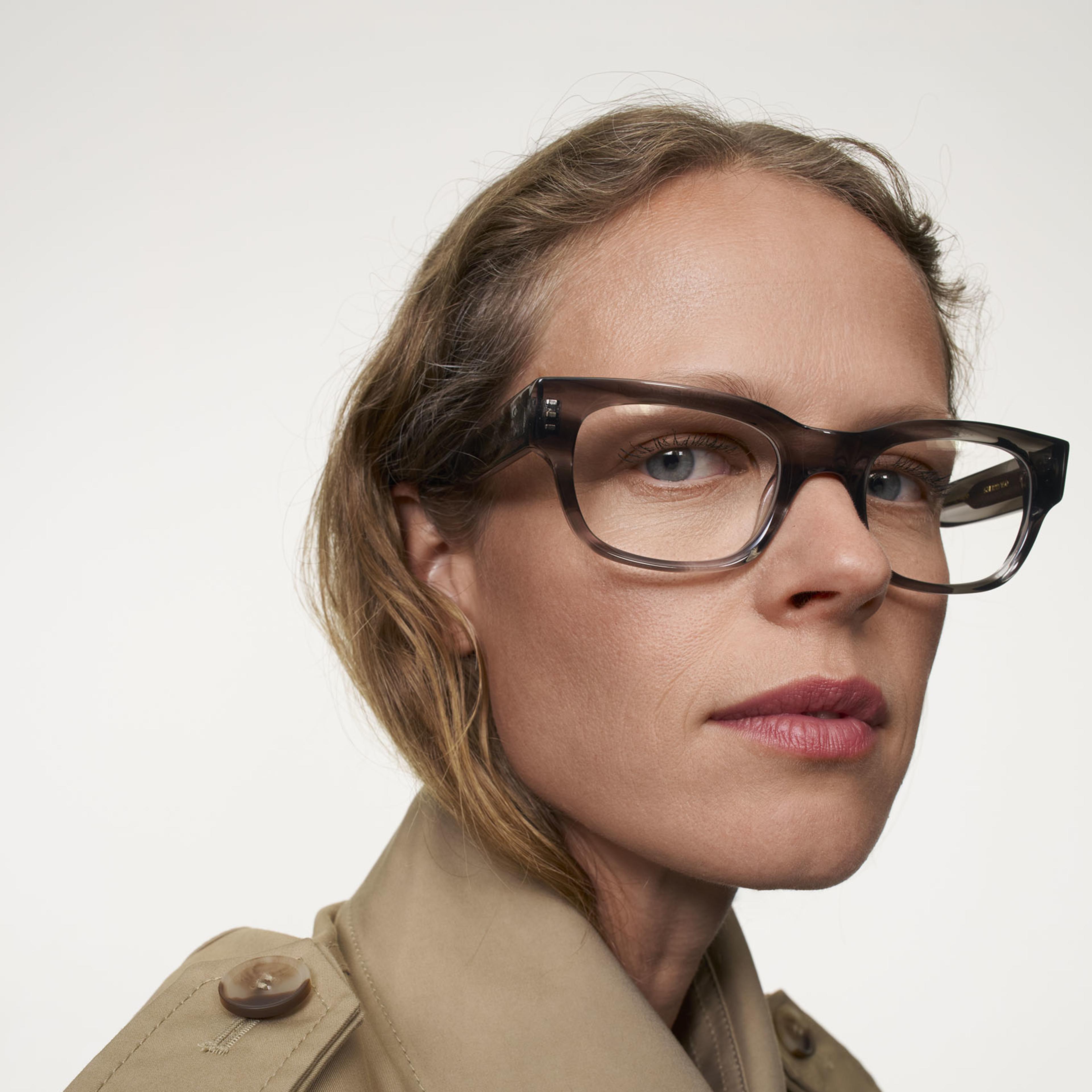 Ace & Tate Gafas | Rectangulares Acetato in Transparente, Gris