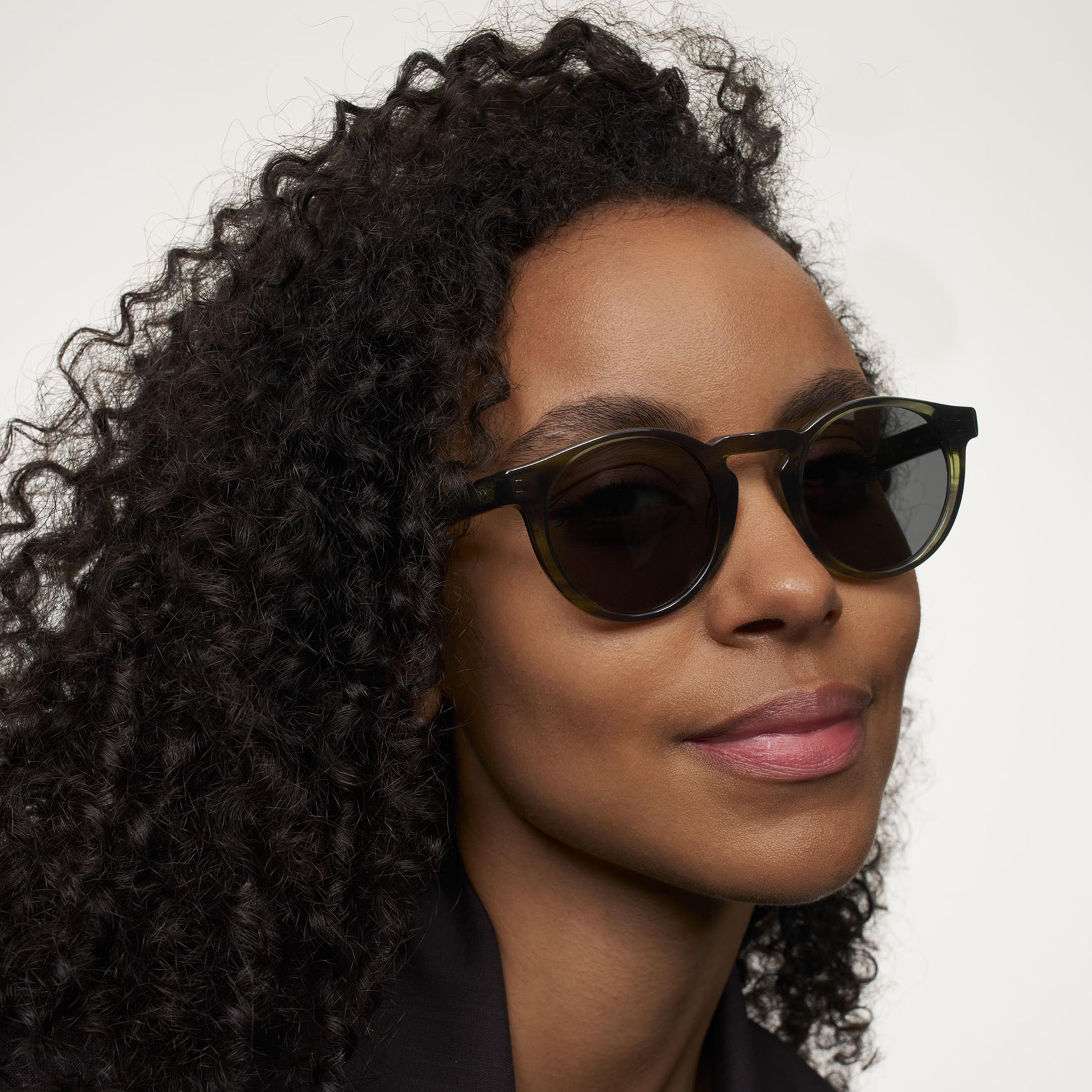 Ace & Tate Sunglasses | Round Acetate in Green