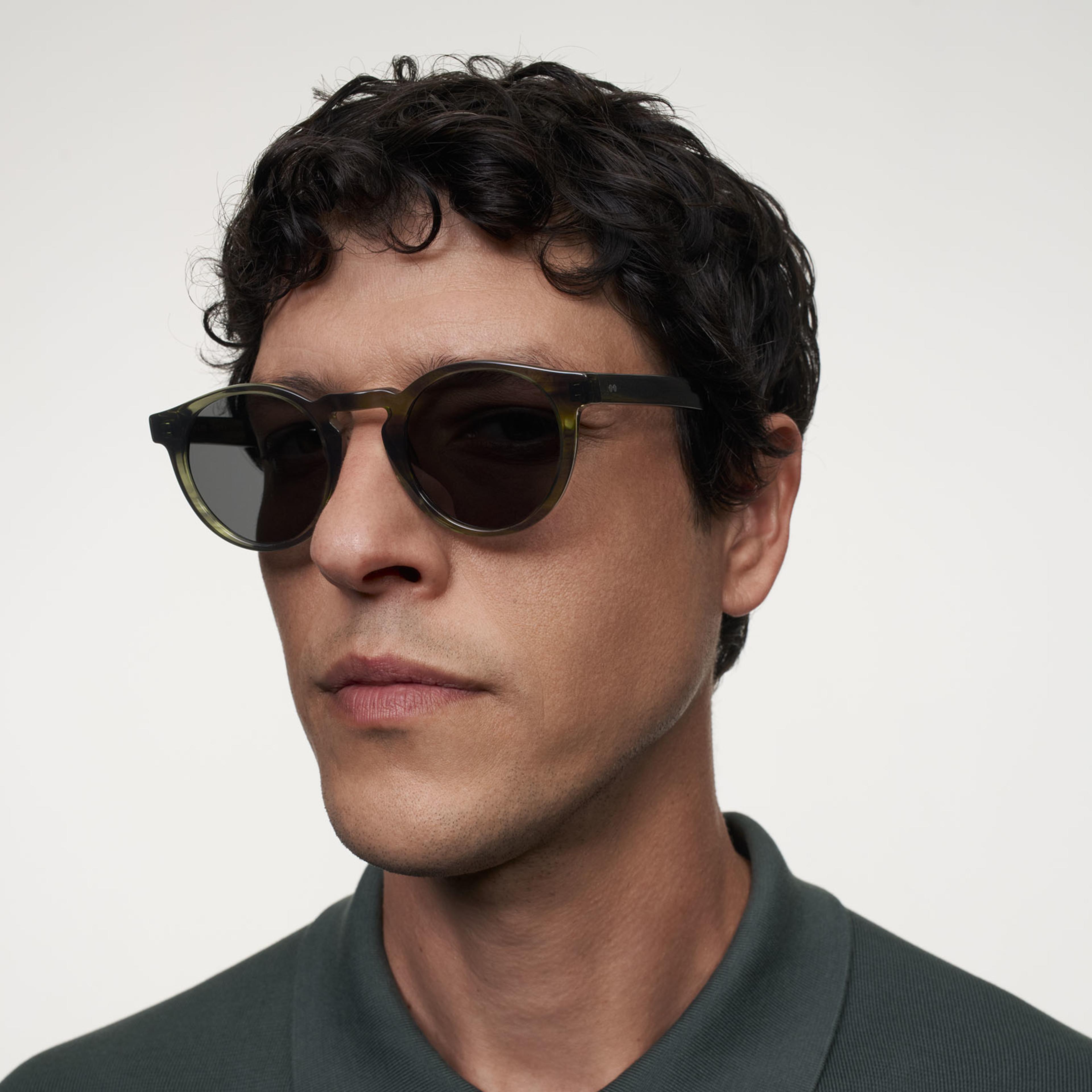 Ace & Tate Sunglasses | Round Acetate in Green