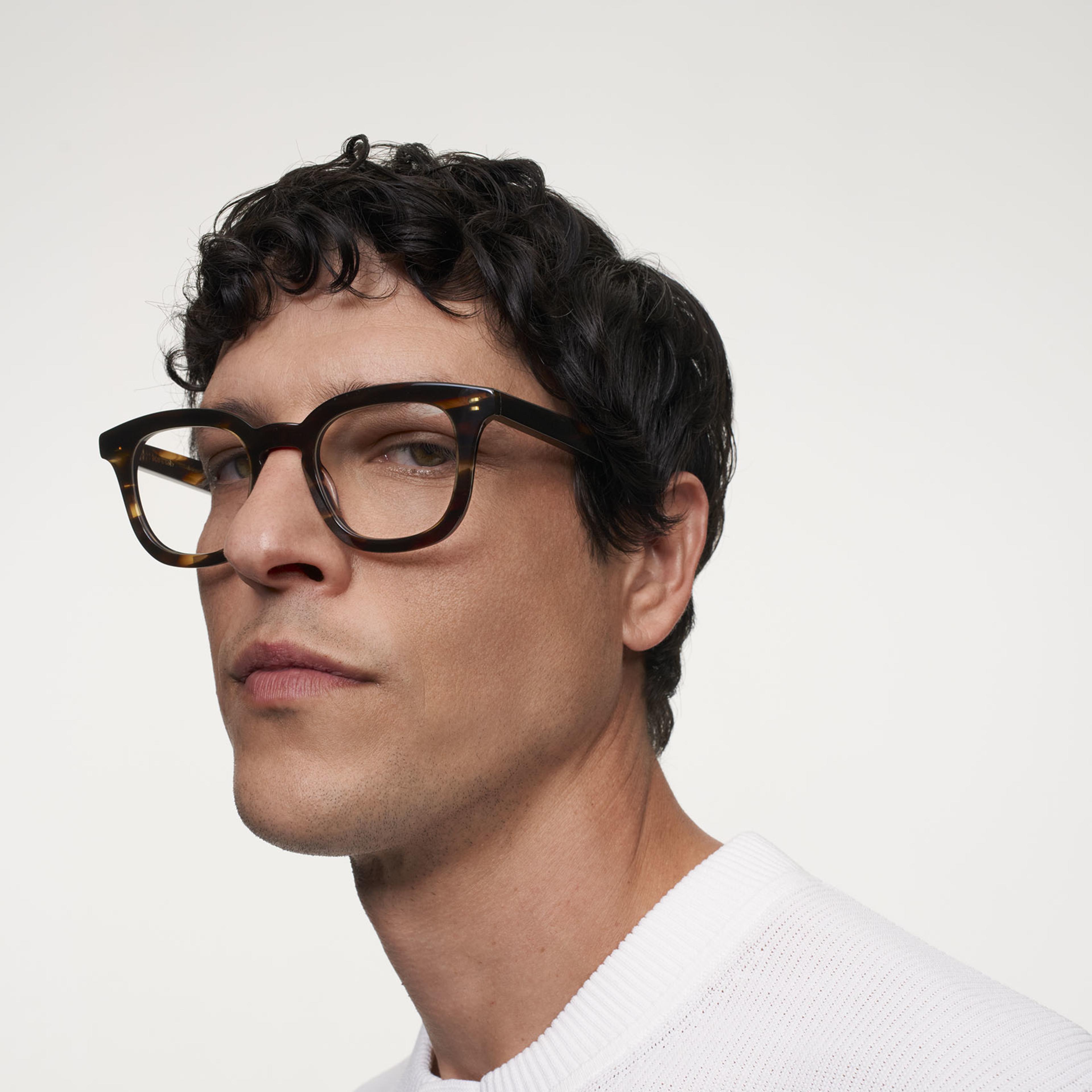 Ace & Tate Glasses | Square Acetate in Brown, Orange