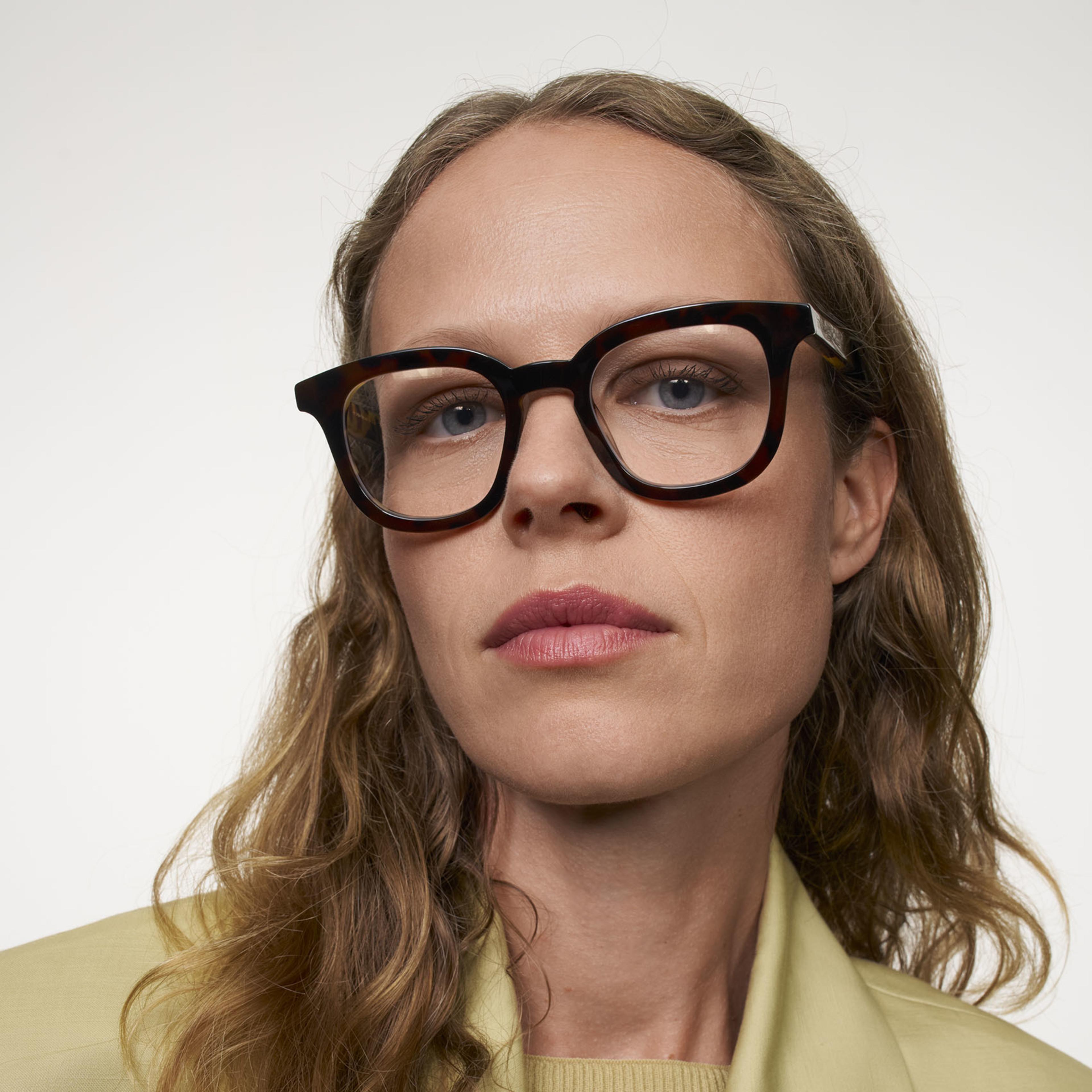 Ace & Tate Glasses | Square Acetate in Beige, Black, Brown, Yellow