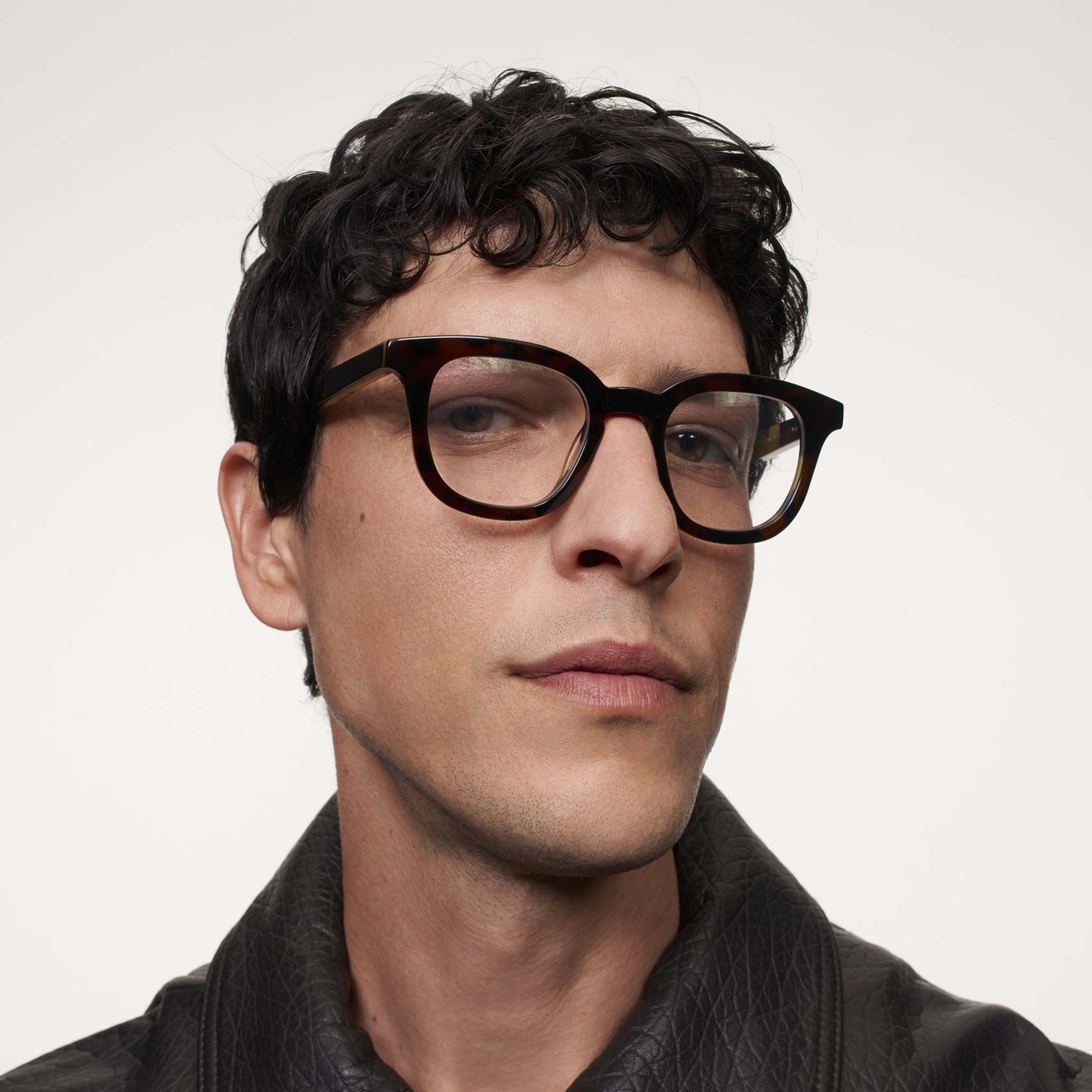 Ace & Tate Gafas | Cuadrada Acetato in Beige, Negro, Marrón, Amarillo