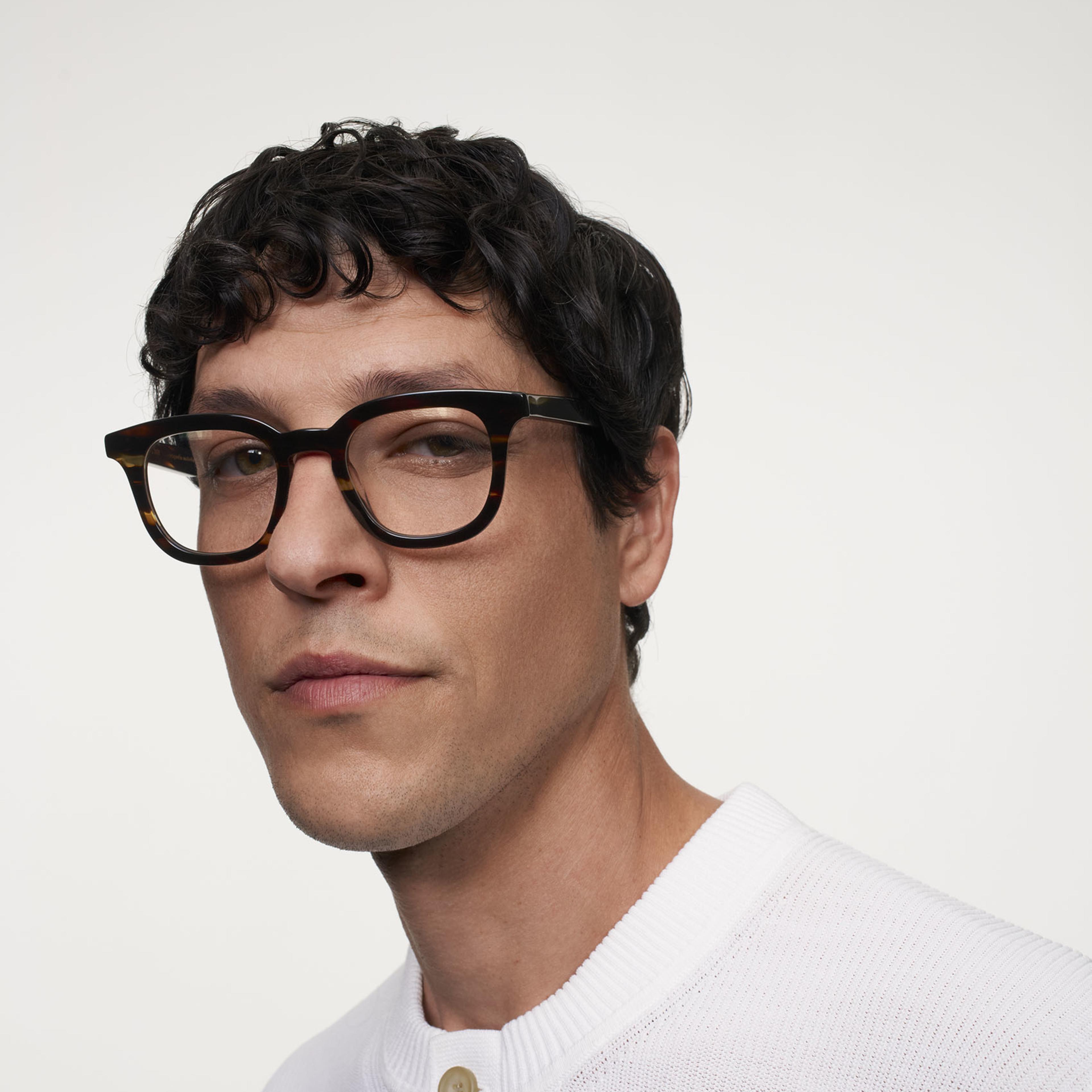 Ace & Tate Glasses | Square Acetate in Brown, Orange