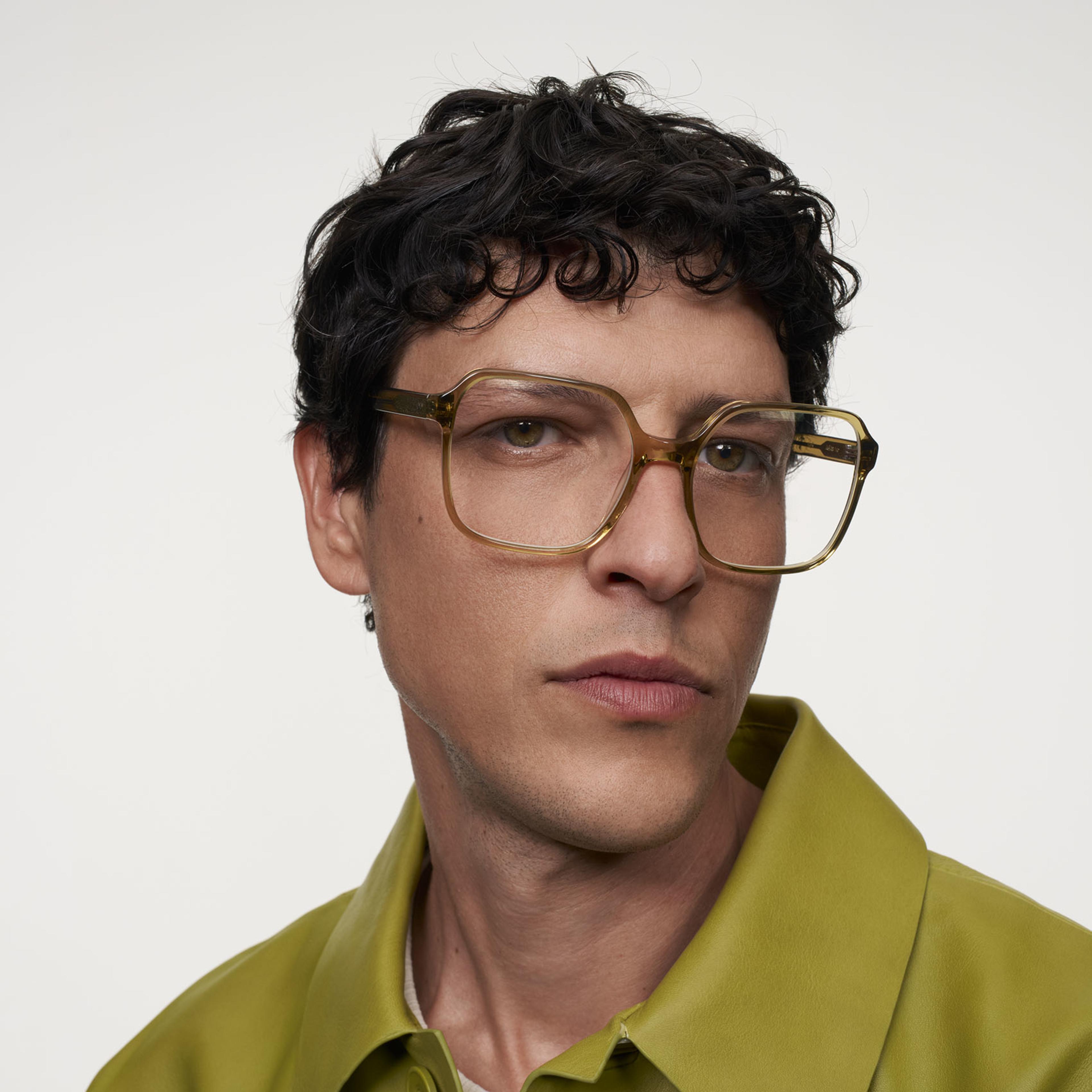 Ace & Tate Gafas | Cuadrada Acetato in Amarillo