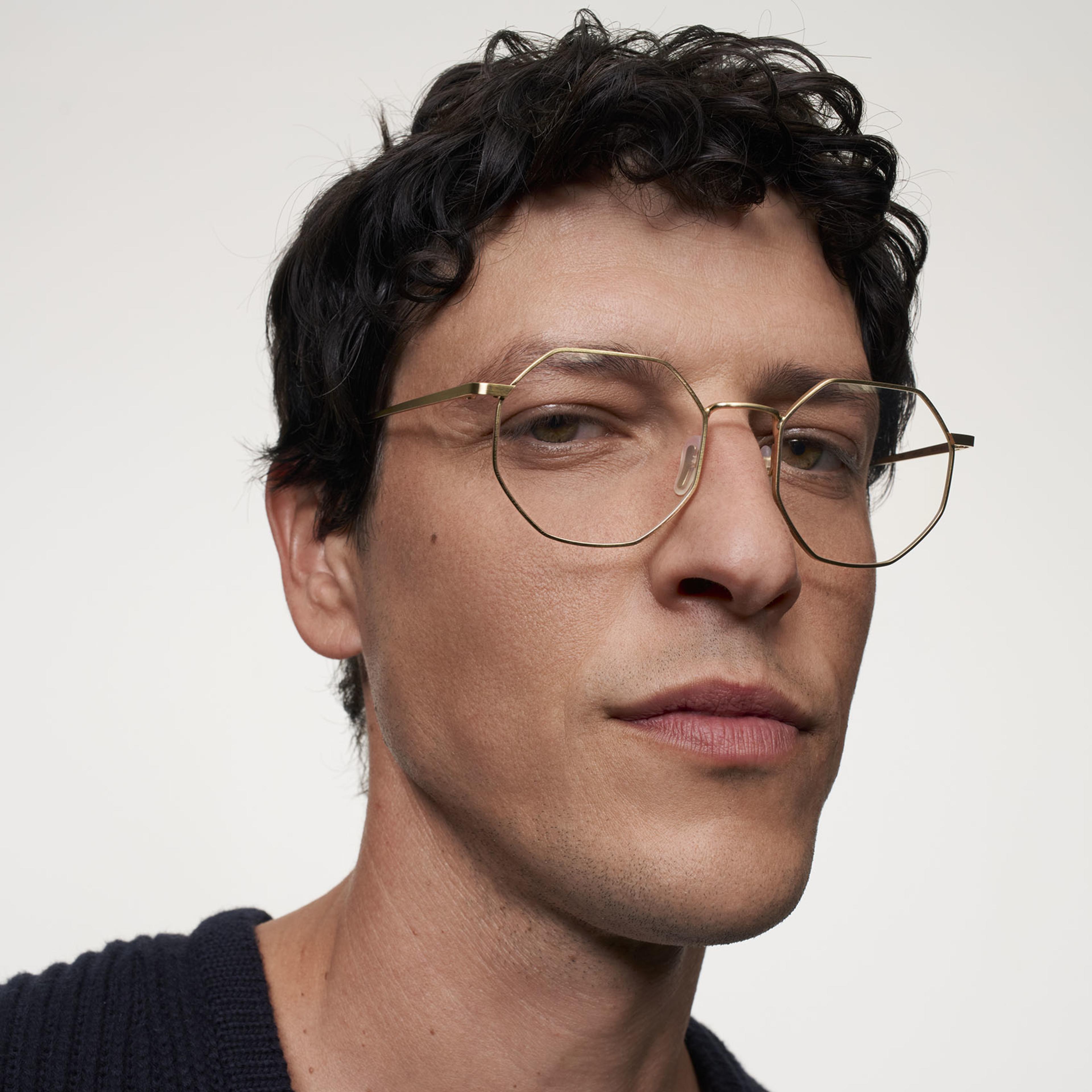 Ace & Tate Glasses | Hexagonal Metal in Gold