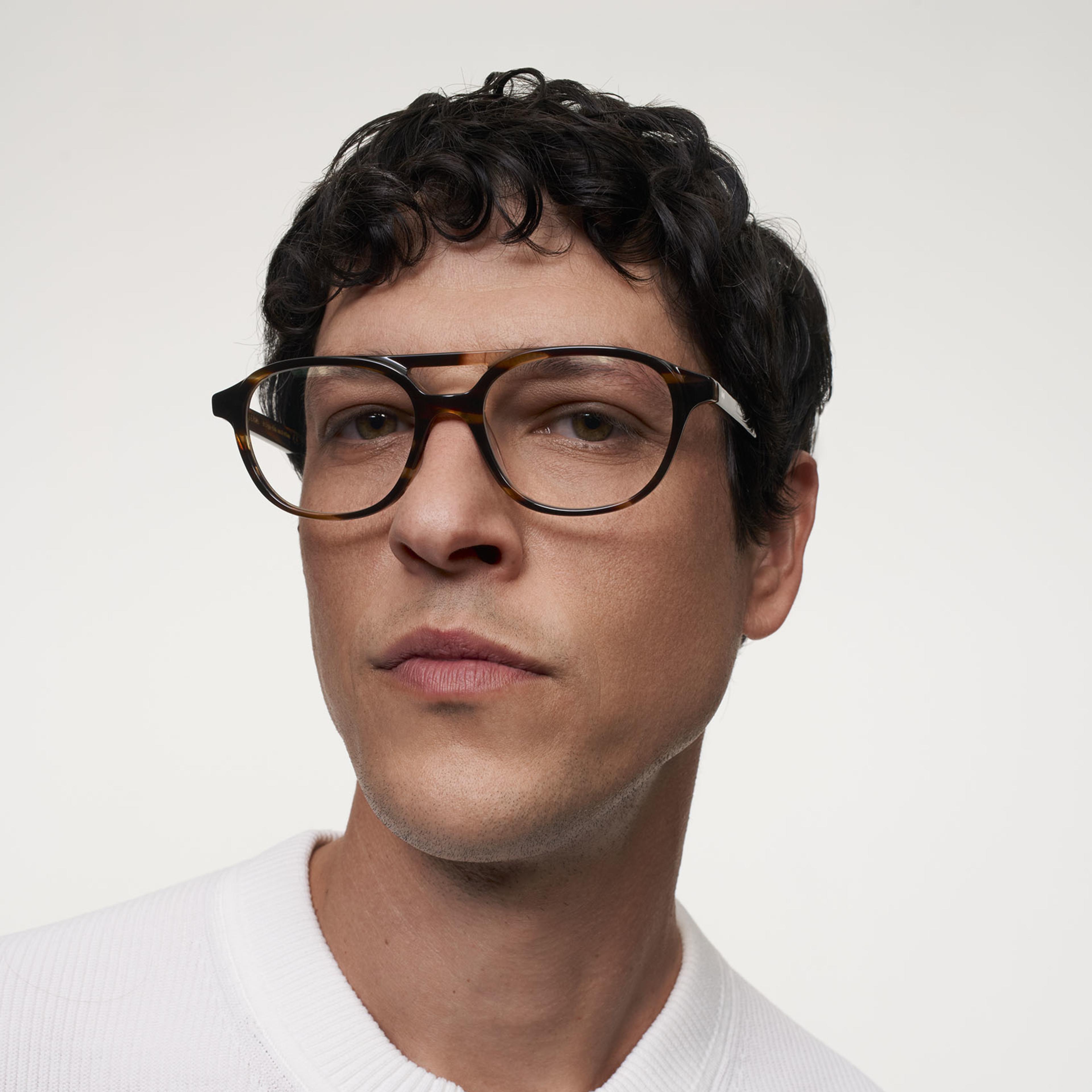Ace & Tate Gafas | Redonda Acetato in Marrón, Naranja