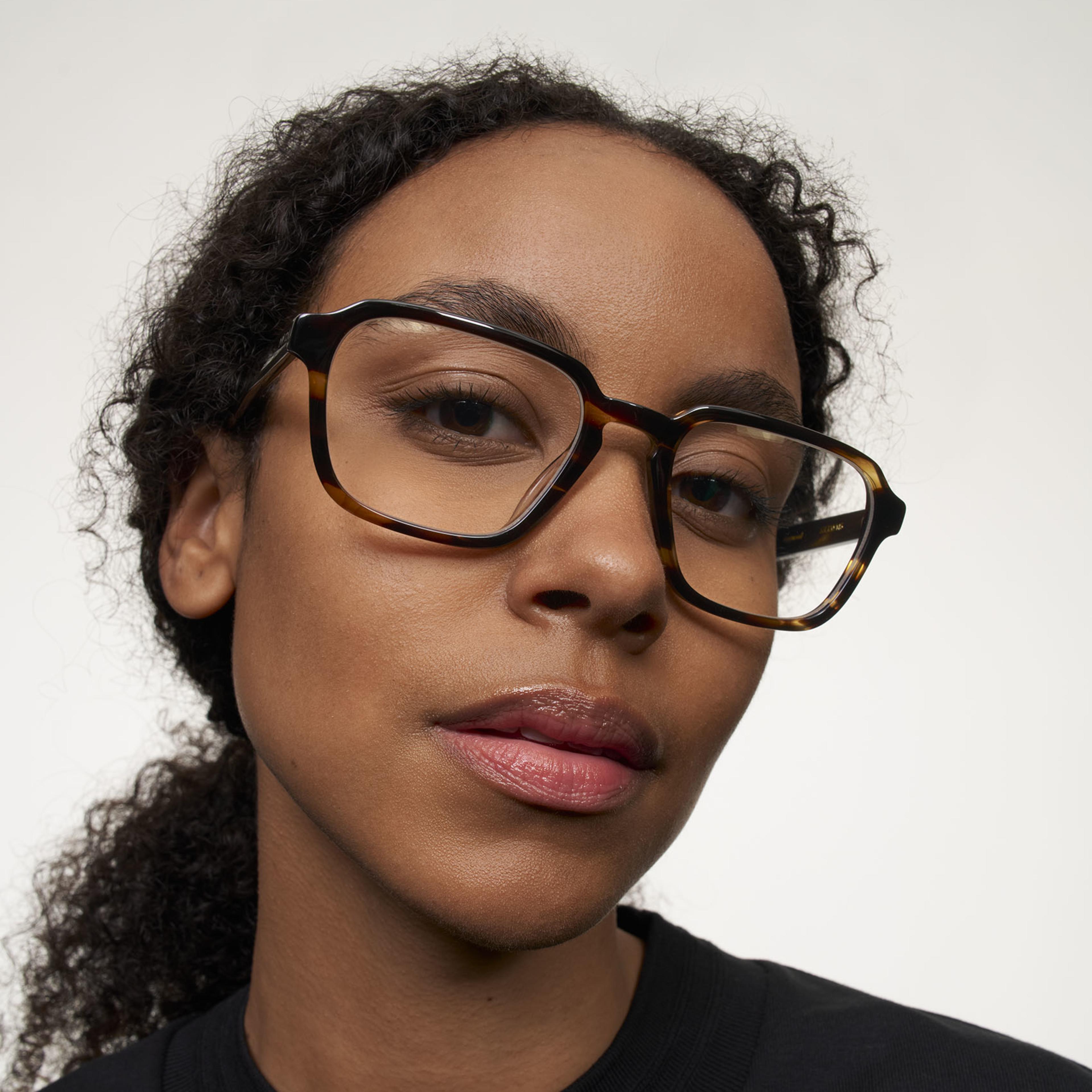 Ace & Tate Gafas | Hexagonal Acetato in Marrón, Naranja