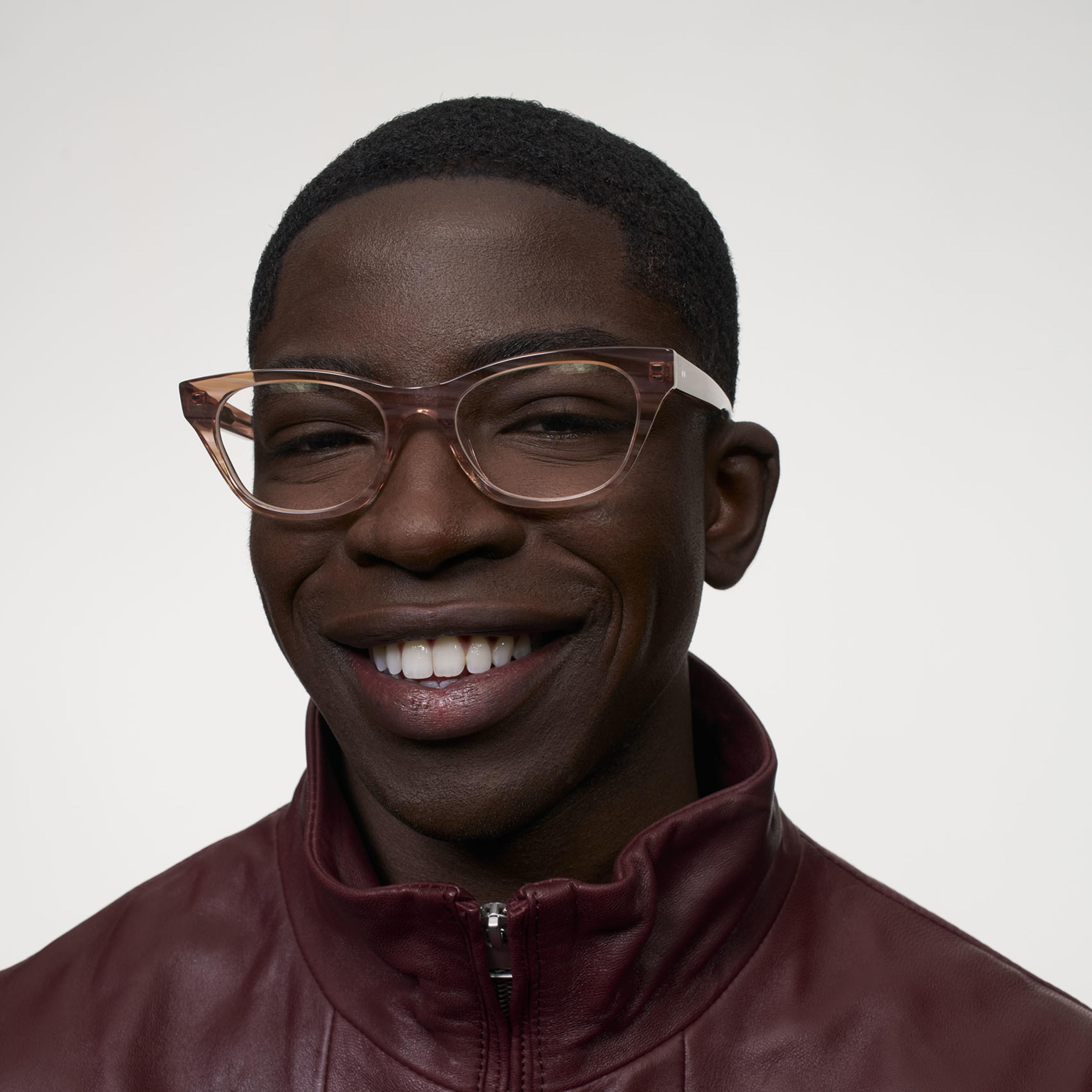 Ace & Tate Glasses | Round Acetate in Beige, Orange