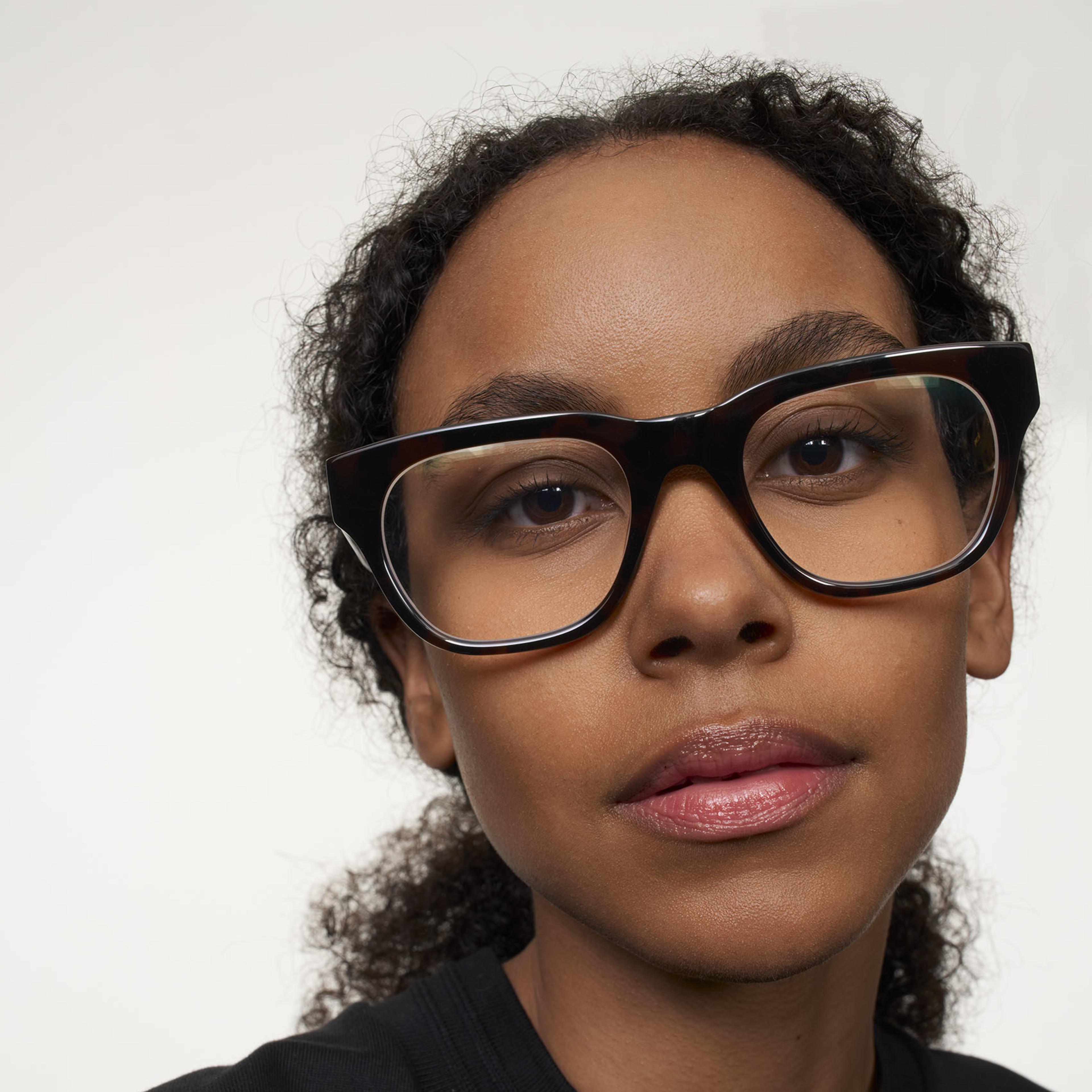 Ace & Tate Gafas | Cuadrada Acetato in Beige, Negro, Marrón, Amarillo