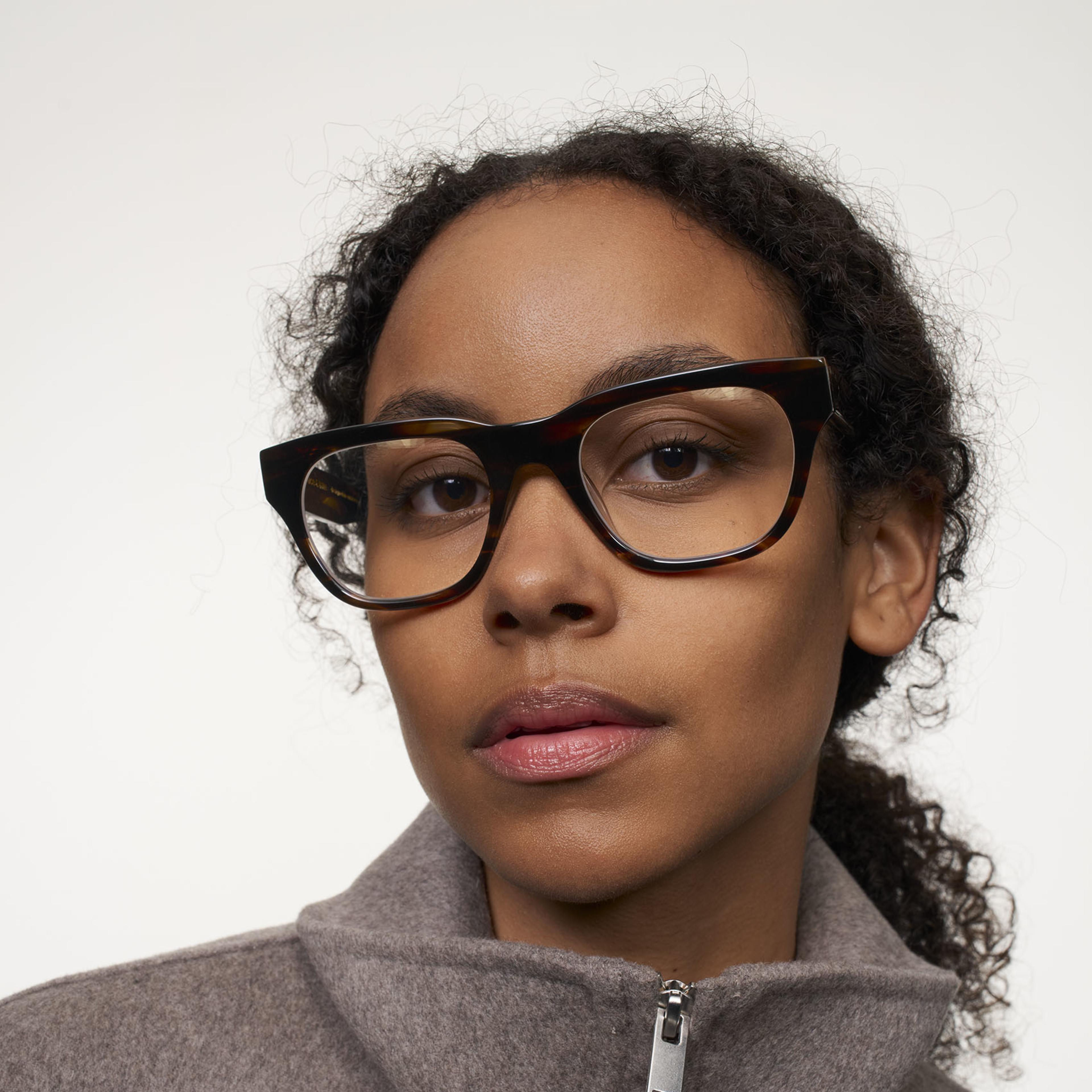 Ace & Tate Optiques | Carrée Acétate in Marron, Orange