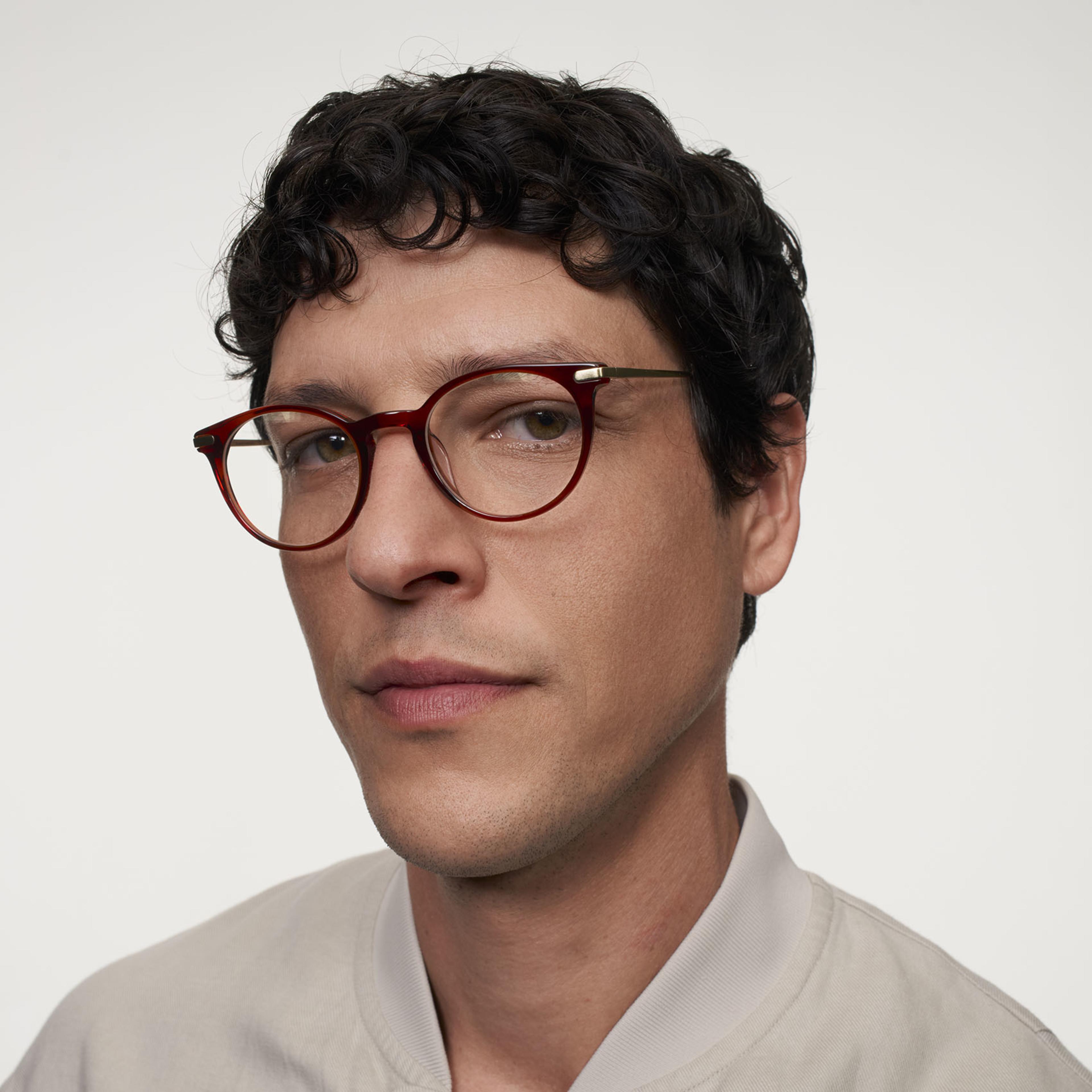 Ace & Tate Glasses | Round Acetate in Red