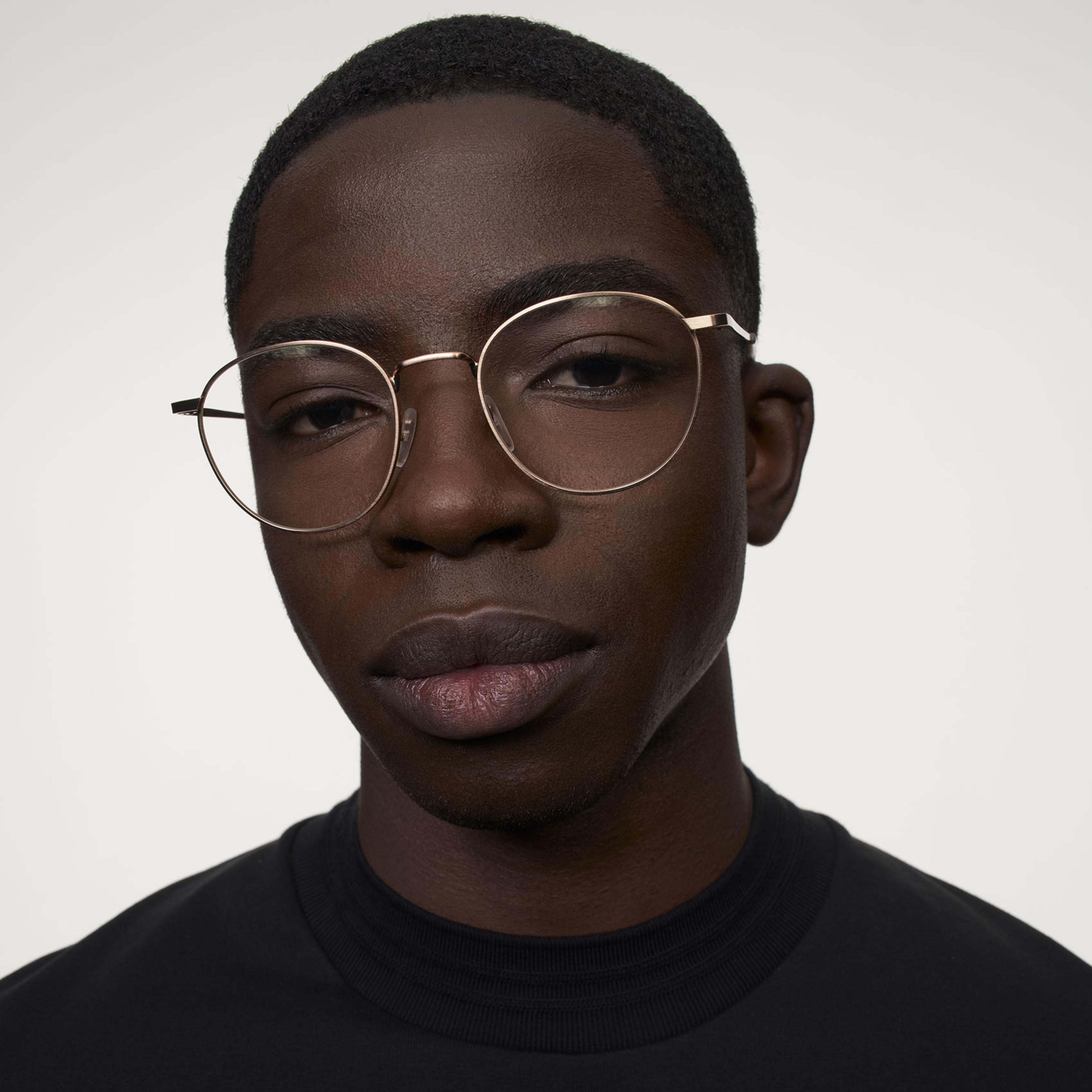 Ace & Tate Glasses | Round Metal in Gold, Pink