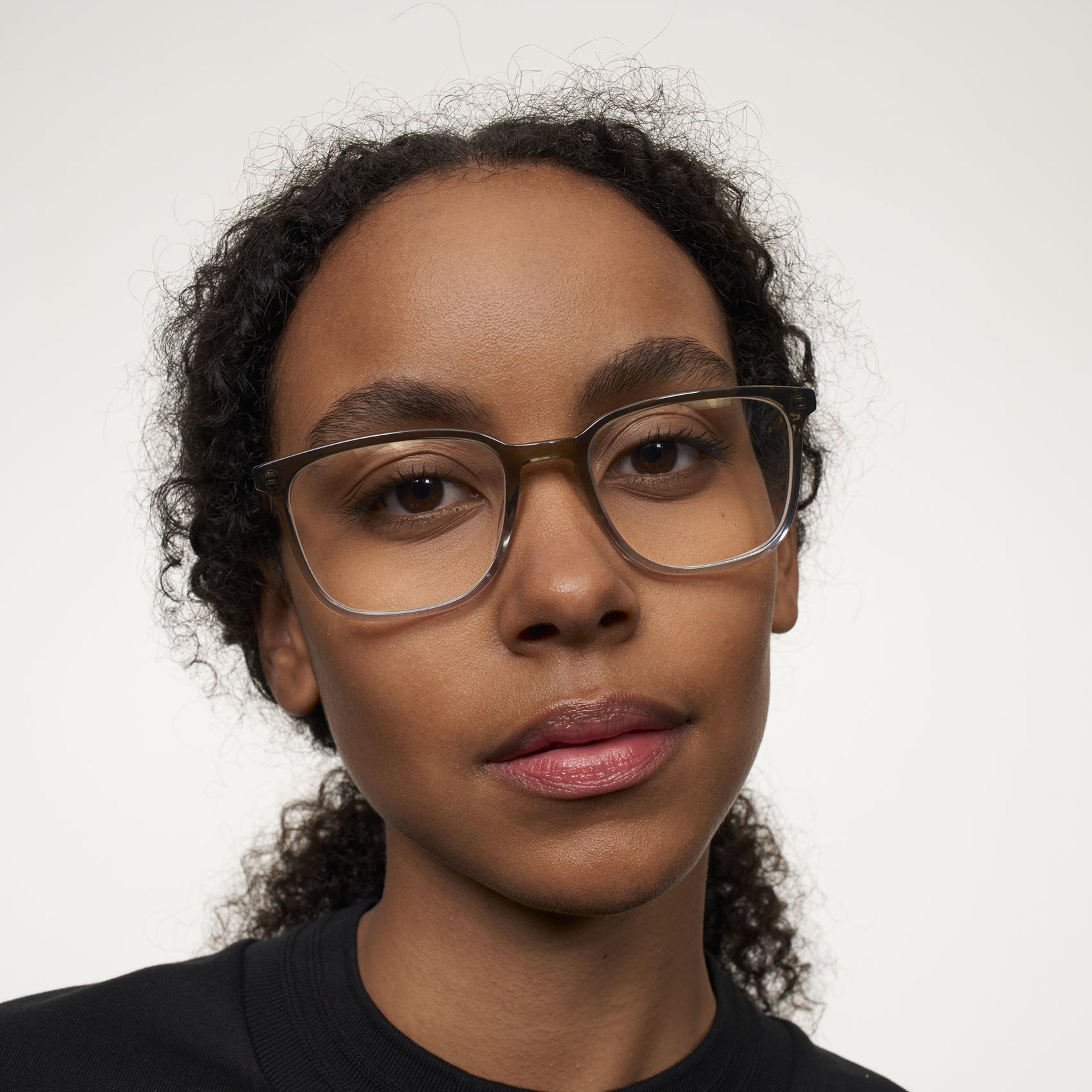 Ace & Tate Glasses | Rectangle Acetate in Blue, Grey